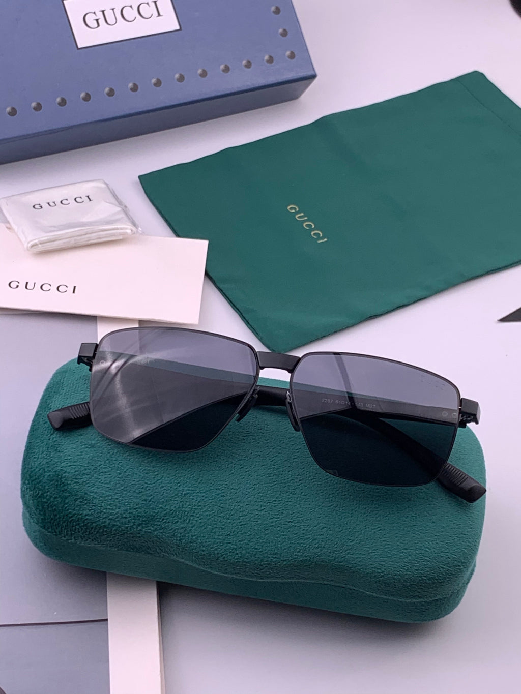 Gucci G7226 Polarized Aviator Gold Lens Sunglasses for Men - 371660 - detail image 7