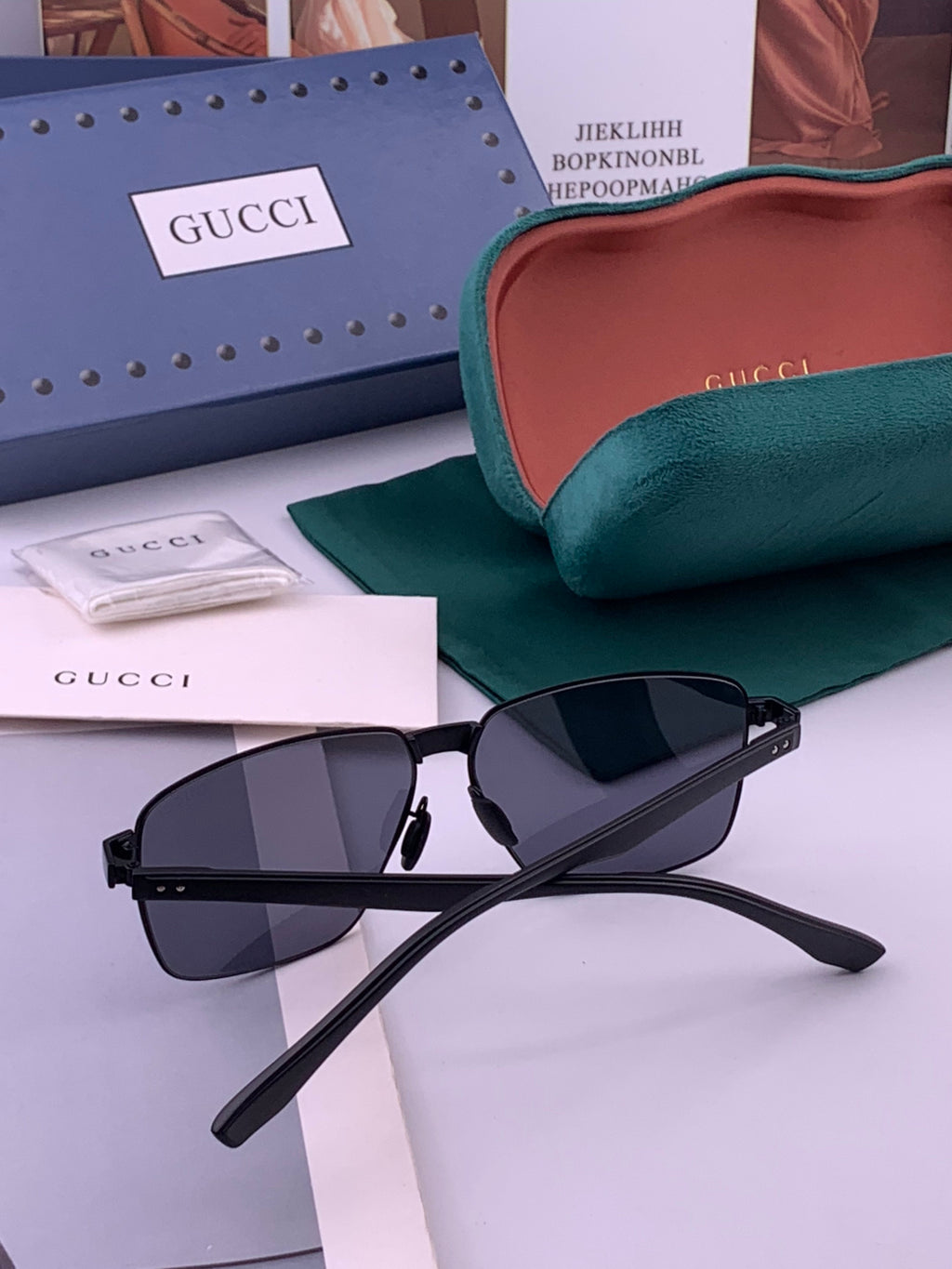 Gucci G7226 Polarized Aviator Gold Lens Sunglasses for Men - 371660 - detail image 5