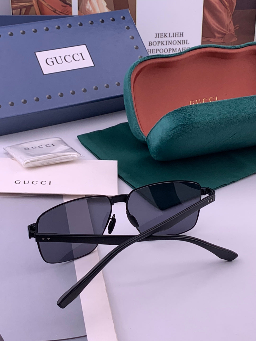 Gucci G7226 Polarized Aviator Gold Lens Sunglasses for Men - 371660 - detail image 5