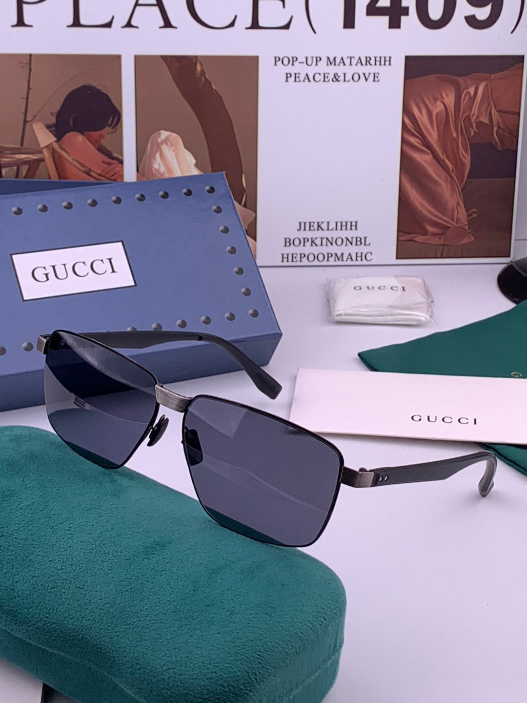 Gucci G7226 Polarized Aviator Gold Lens Sunglasses for Men - 371661 - detail image 2