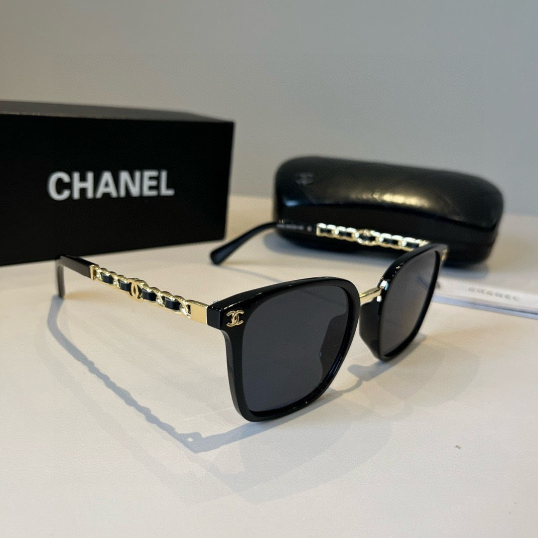 Chanel Oversized Black Lens Sunglasses for Men & Women - 371863