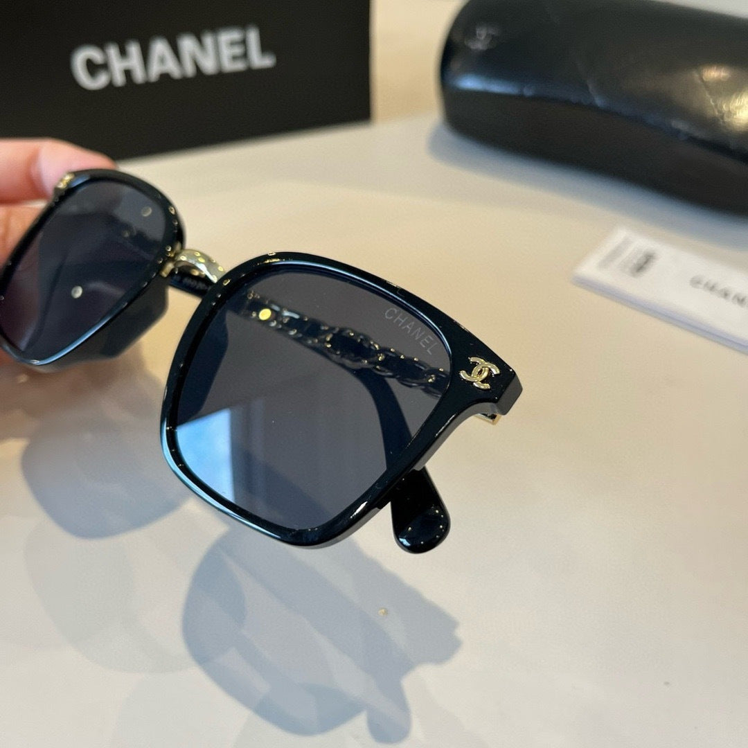 Chanel Oversized Black Lens Sunglasses for Men & Women - 371863 - detail image 6