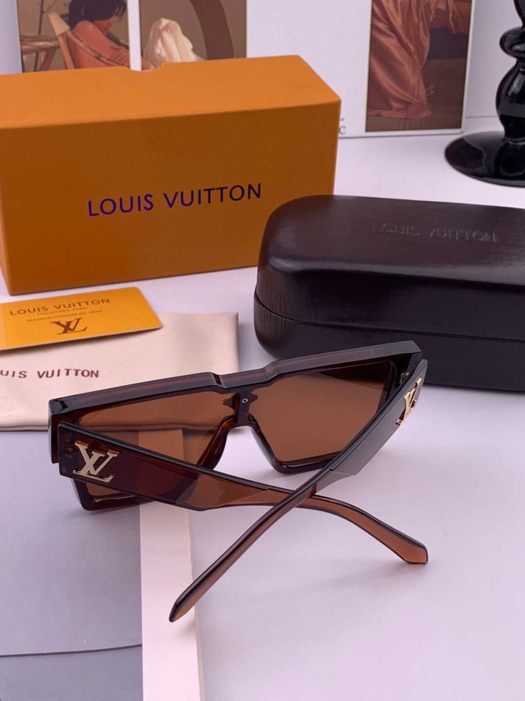 Louis Vuitton L7600 Square Black Lens Sunglasses for Women - 371446 - detail image 7
