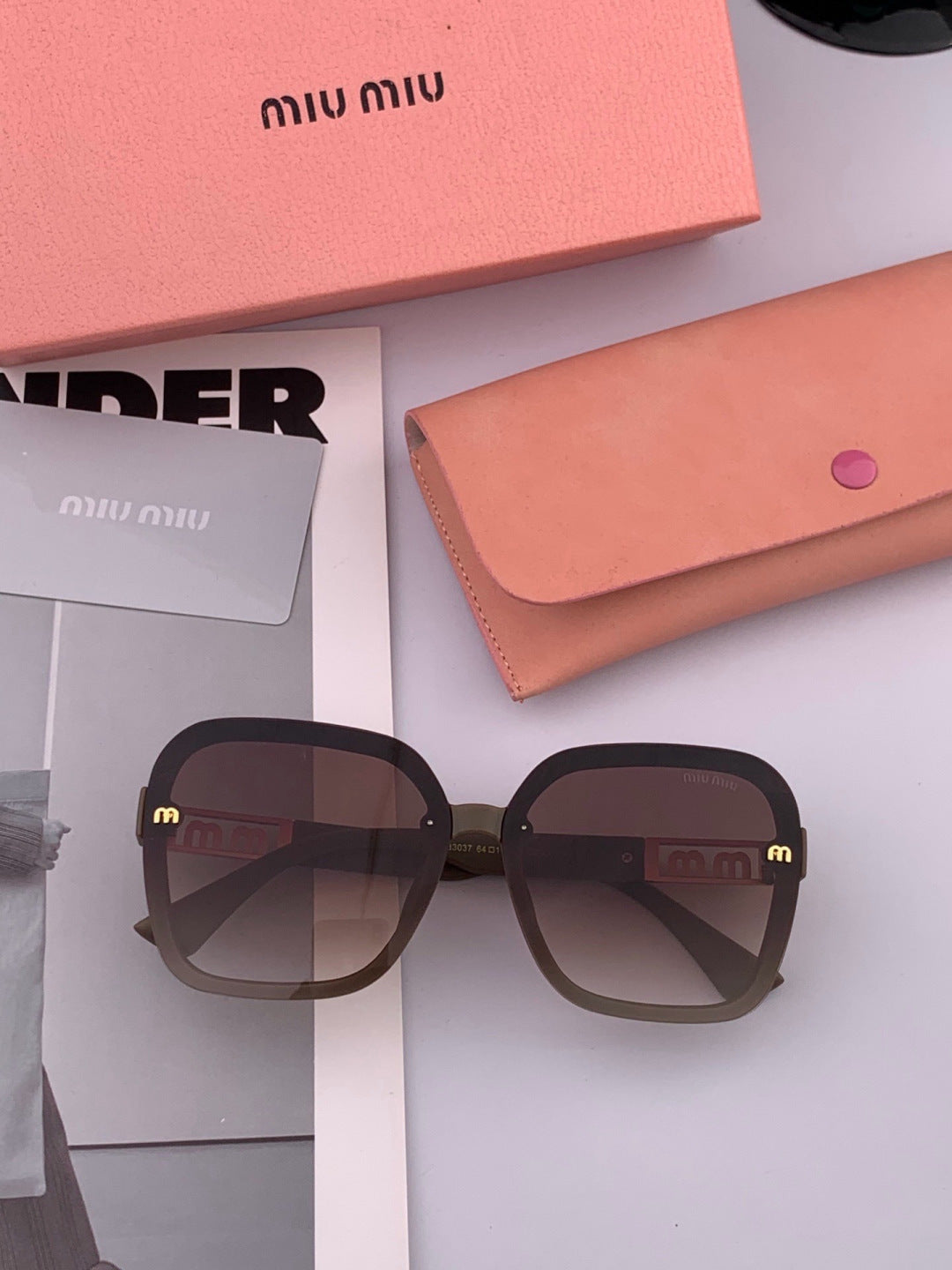 Miu Miu M4304 Fashion Gold Lens Sunglasses for Men & Women - 372422