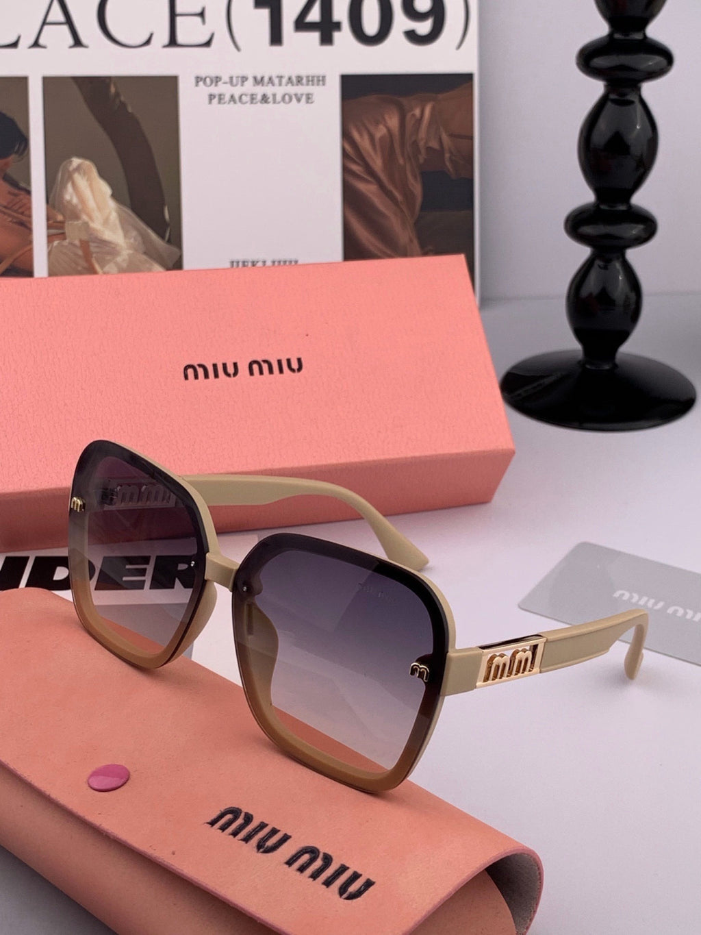 Miu Miu M4304 Fashion Gold Lens Sunglasses for Men & Women - 372422 - detail image 6