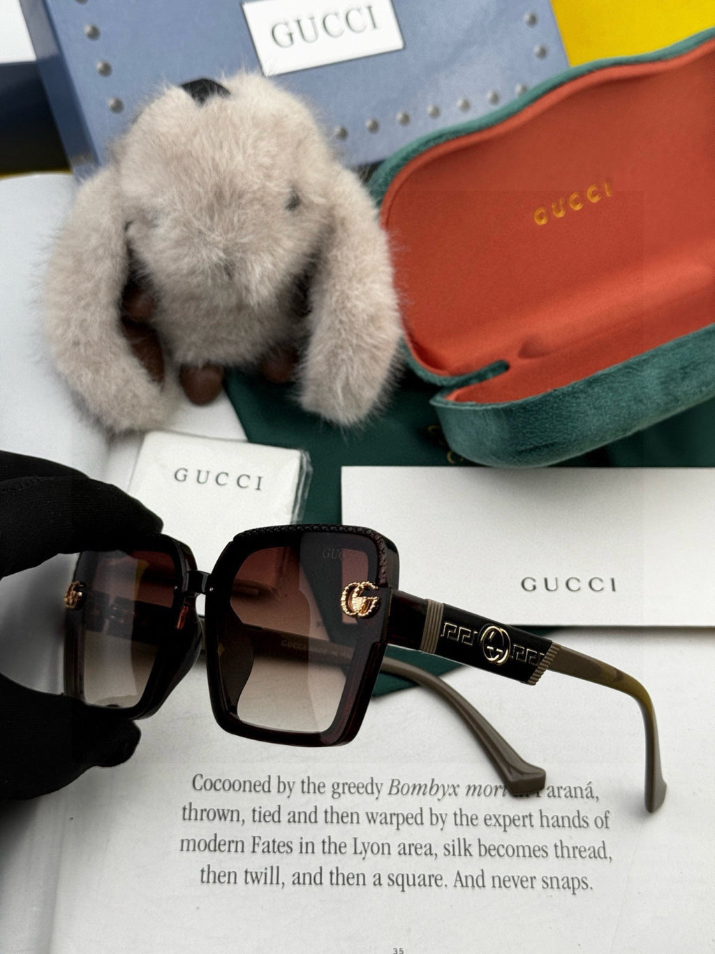 Gucci G6130 Square Gold Lens Sunglasses for Men & Women - 371559 - detail image 2