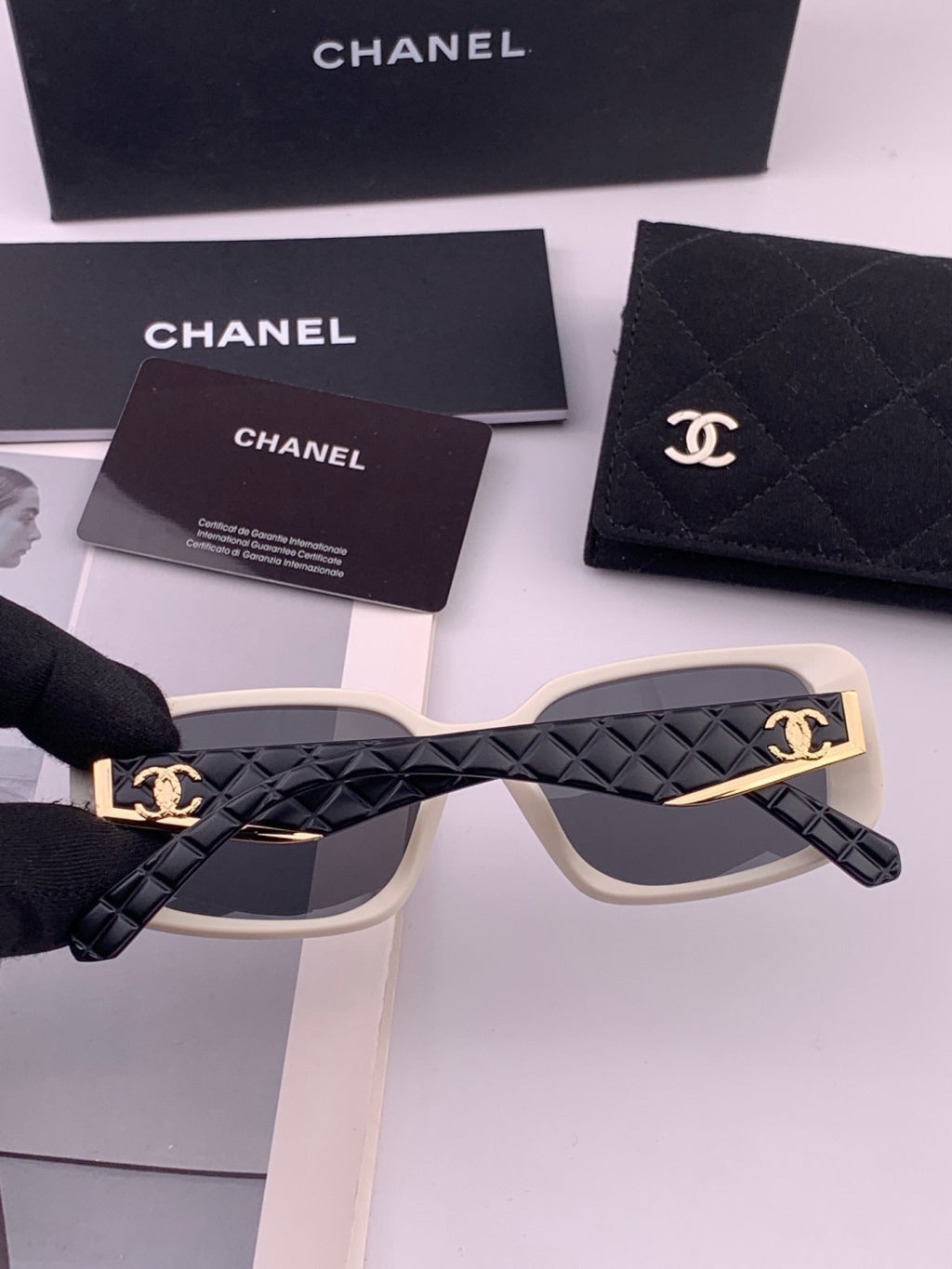 Chanel CH3551 Fashion Gold Lens Sunglasses for Men & Women - detail image 5