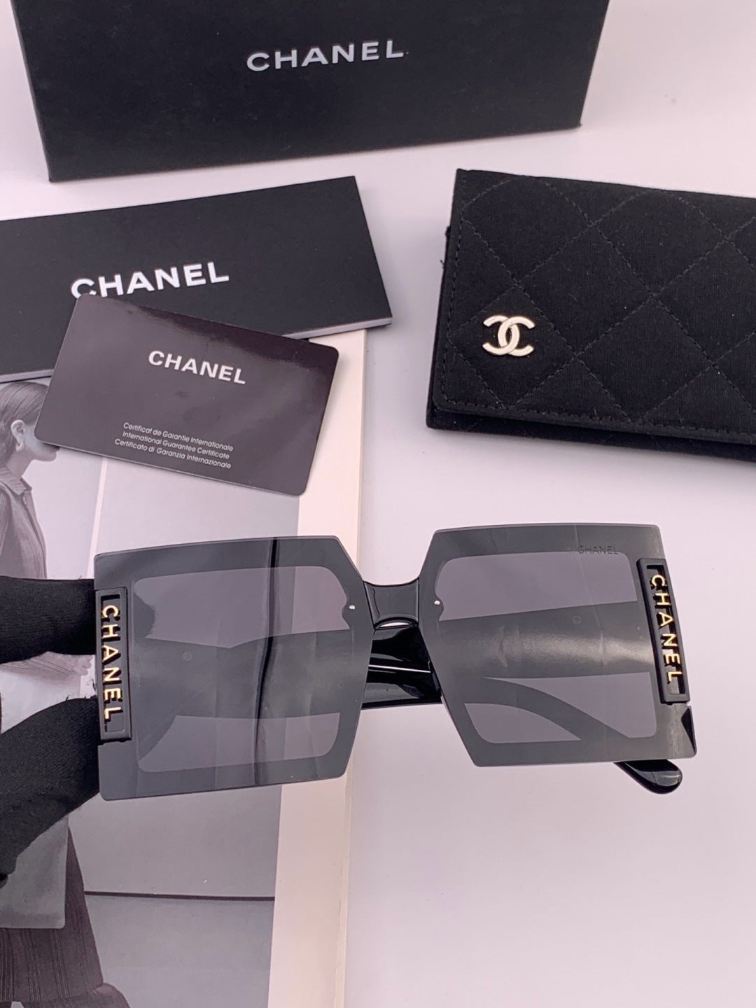 Chanel CH8615 Polarized Square Gold Lens Sunglasses for Women - 371757