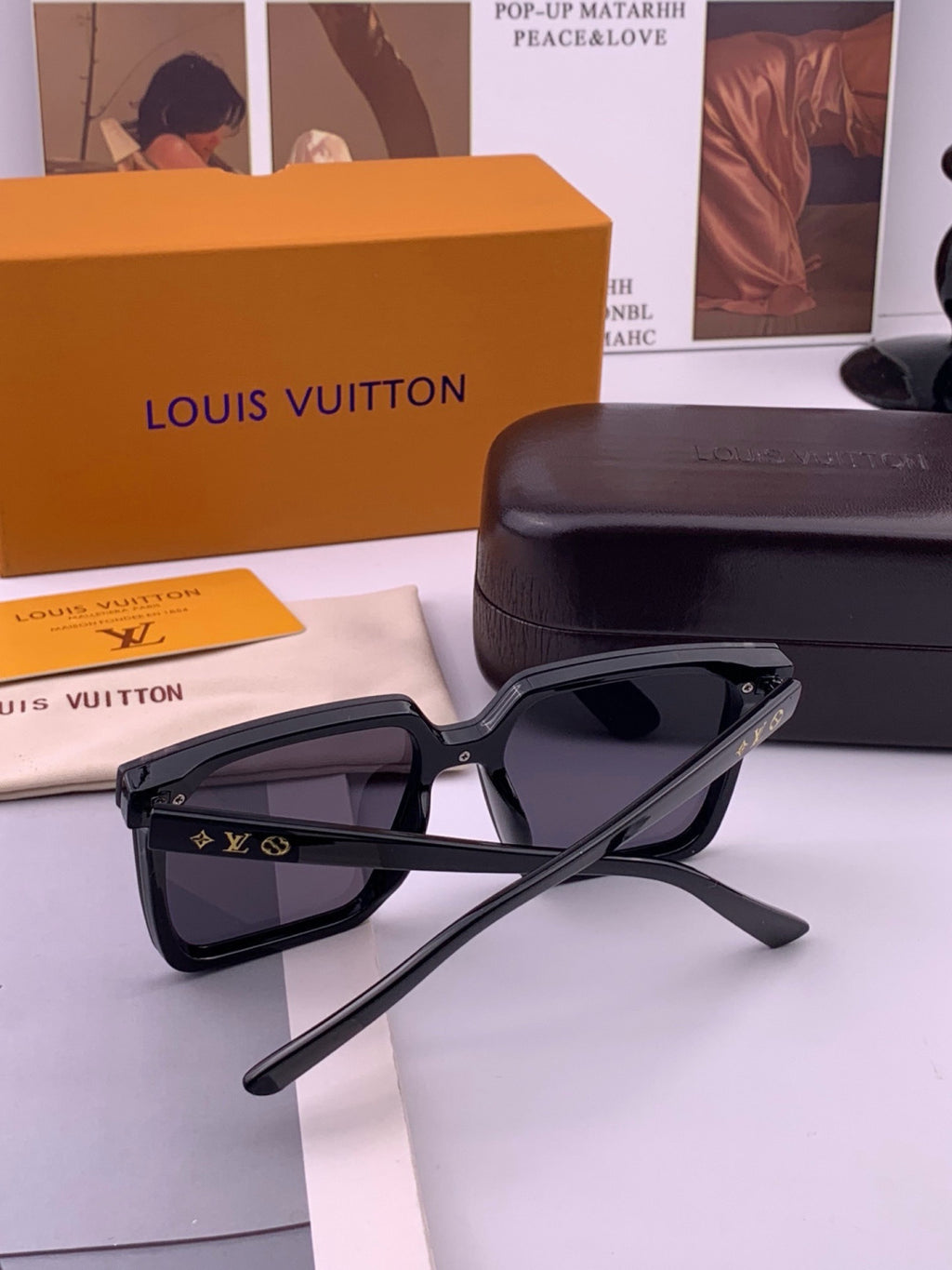 Louis Vuitton L6006 Oversized Black Lens Sunglasses for Men & Women - 371349 - detail image 7