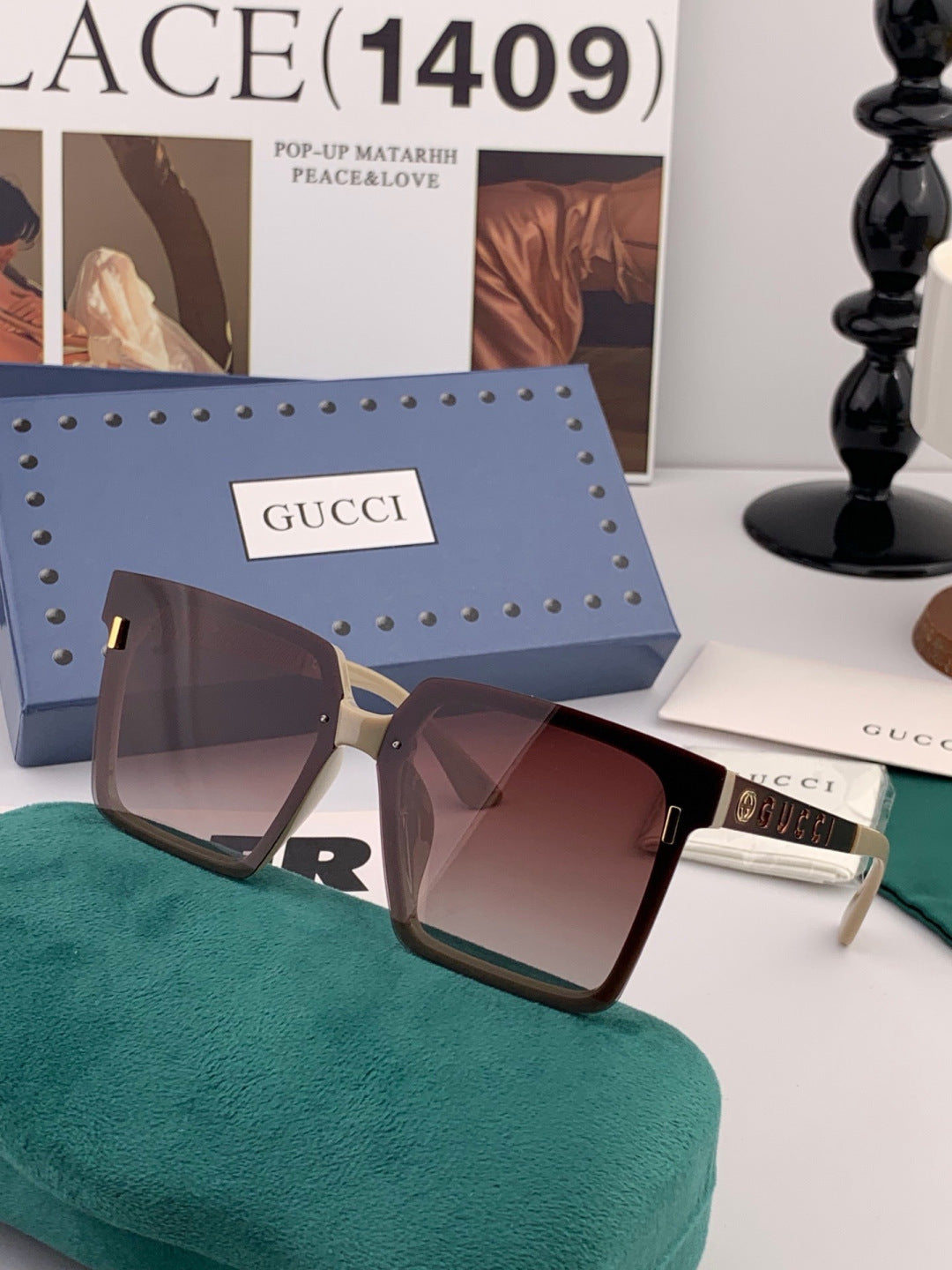 Gucci G50195 Polarized Square Red Lens Sunglasses for Men & Women - 371560 - detail image 3