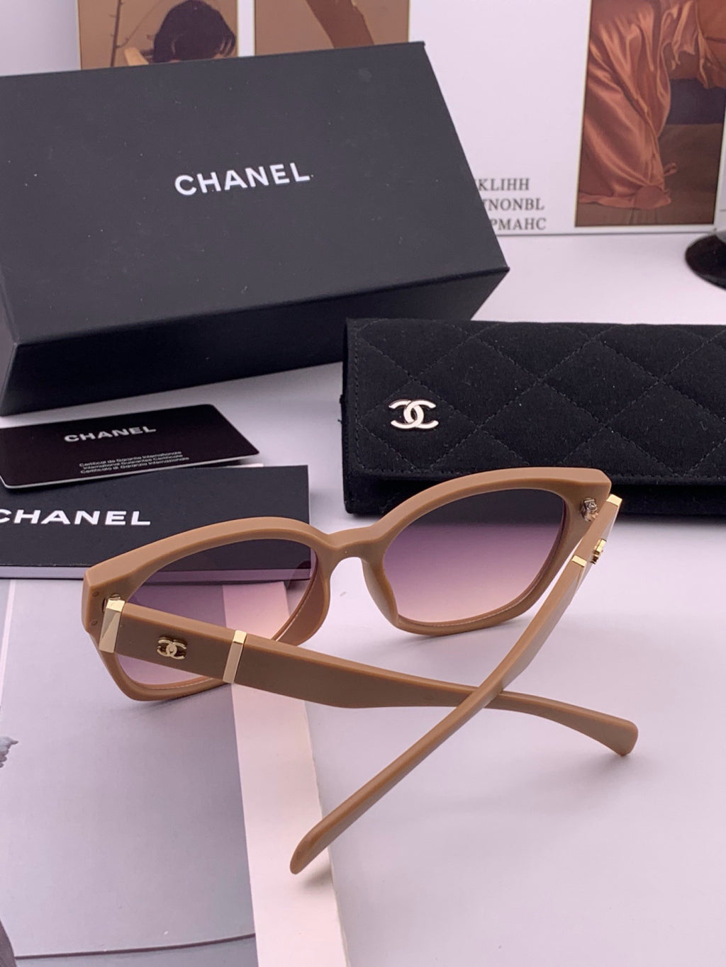 Chanel CH47004 Oversized Purple Lens Sunglasses for Men & Women - 371736 - detail image 7