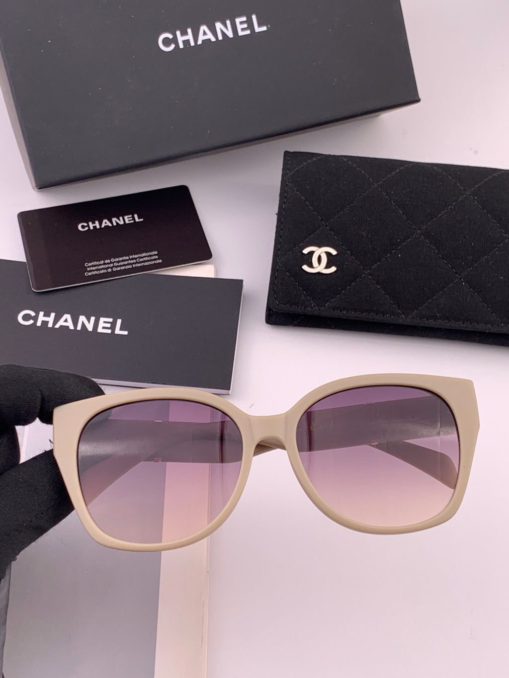 Chanel CH47004 Oversized Purple Lens Sunglasses for Men & Women - 371738