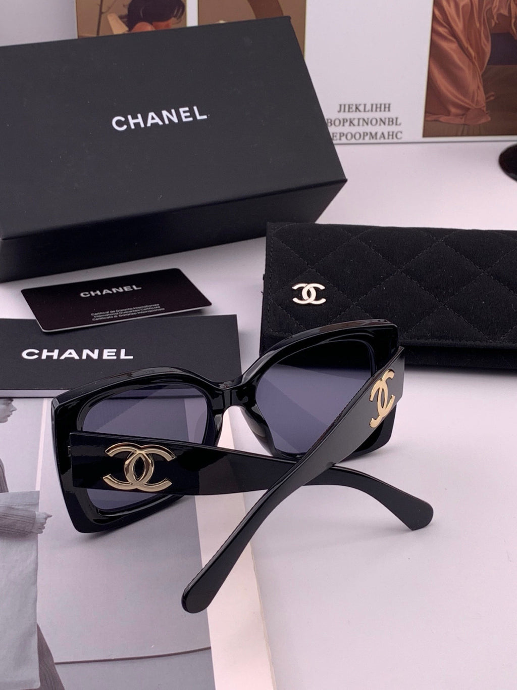 Chanel CH17005 Oversized Black Lens Sunglasses for Men & Women - 371743 - detail image 7