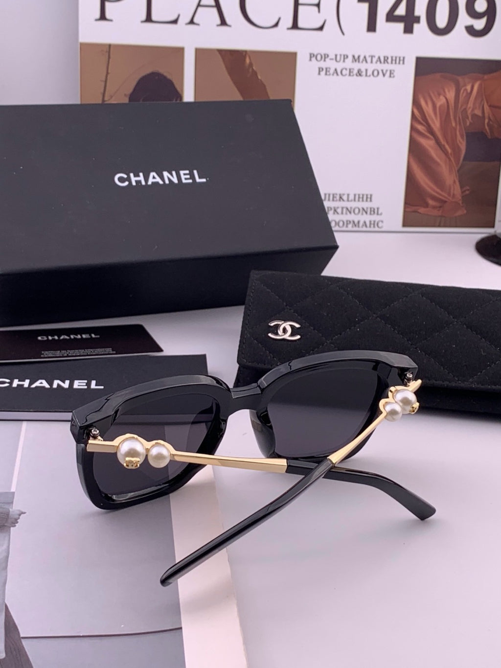 Chanel CH4231 Oversized Black Lens Sunglasses for Men & Women - 371744 - detail image 6