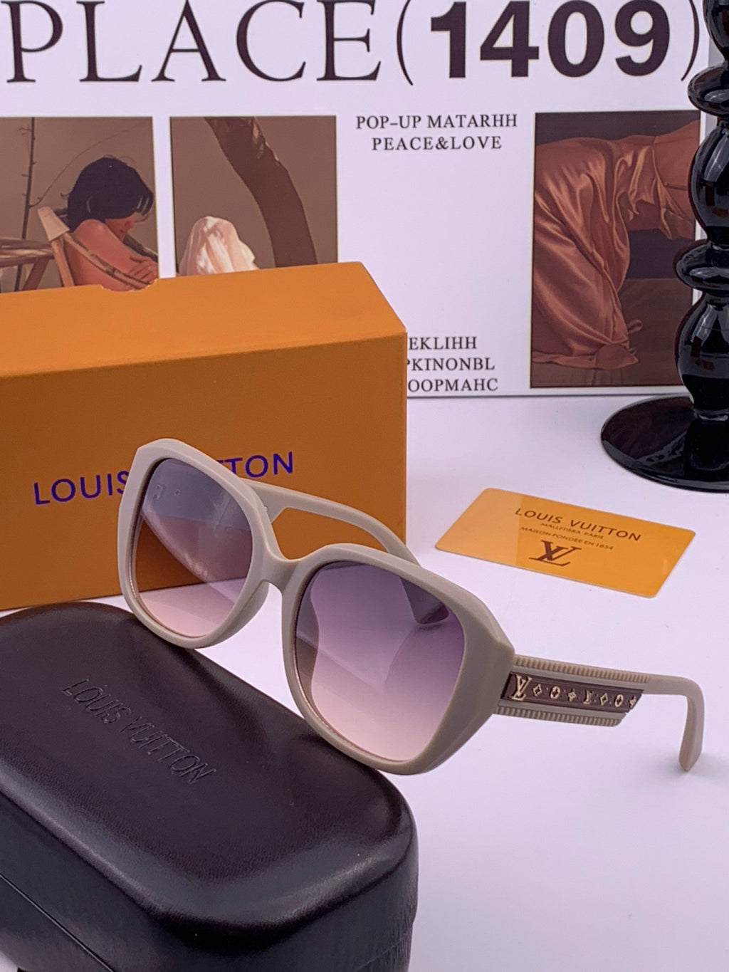 Louis Vuitton L17006 Oversized Purple Lens Sunglasses for Men & Women - 371331 - detail image 2