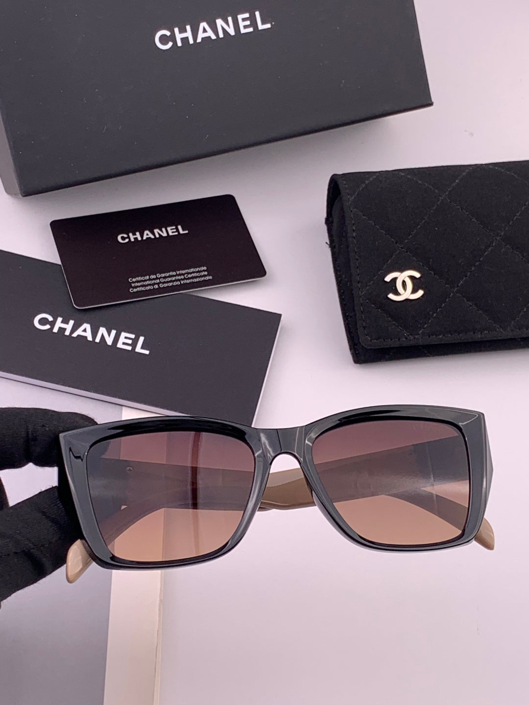 Chanel CH1311 Polarized Square Black Lens Sunglasses for Men & Women - 371747