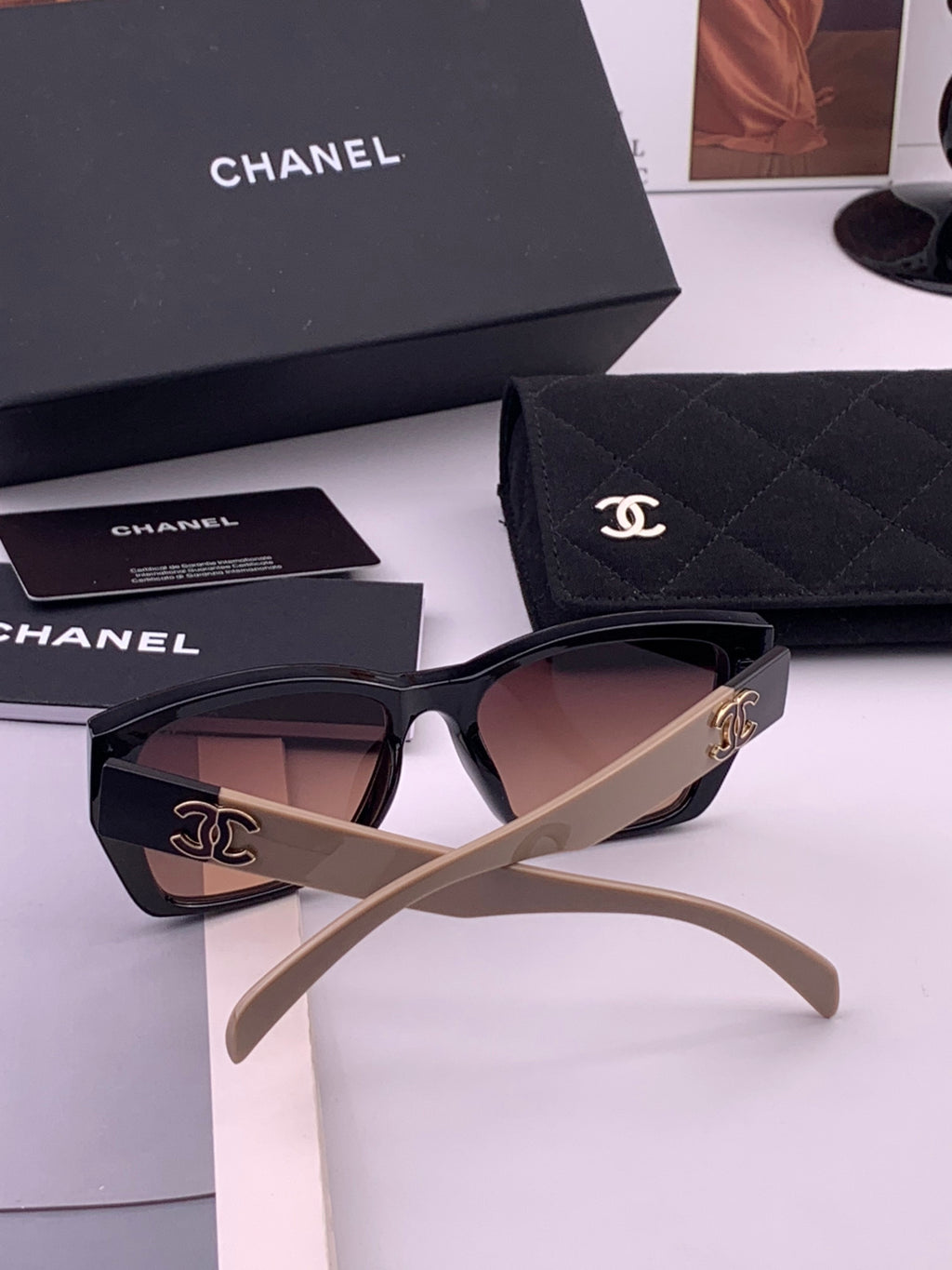 Chanel CH1311 Polarized Square Black Lens Sunglasses for Men & Women - 371747 - detail image 6