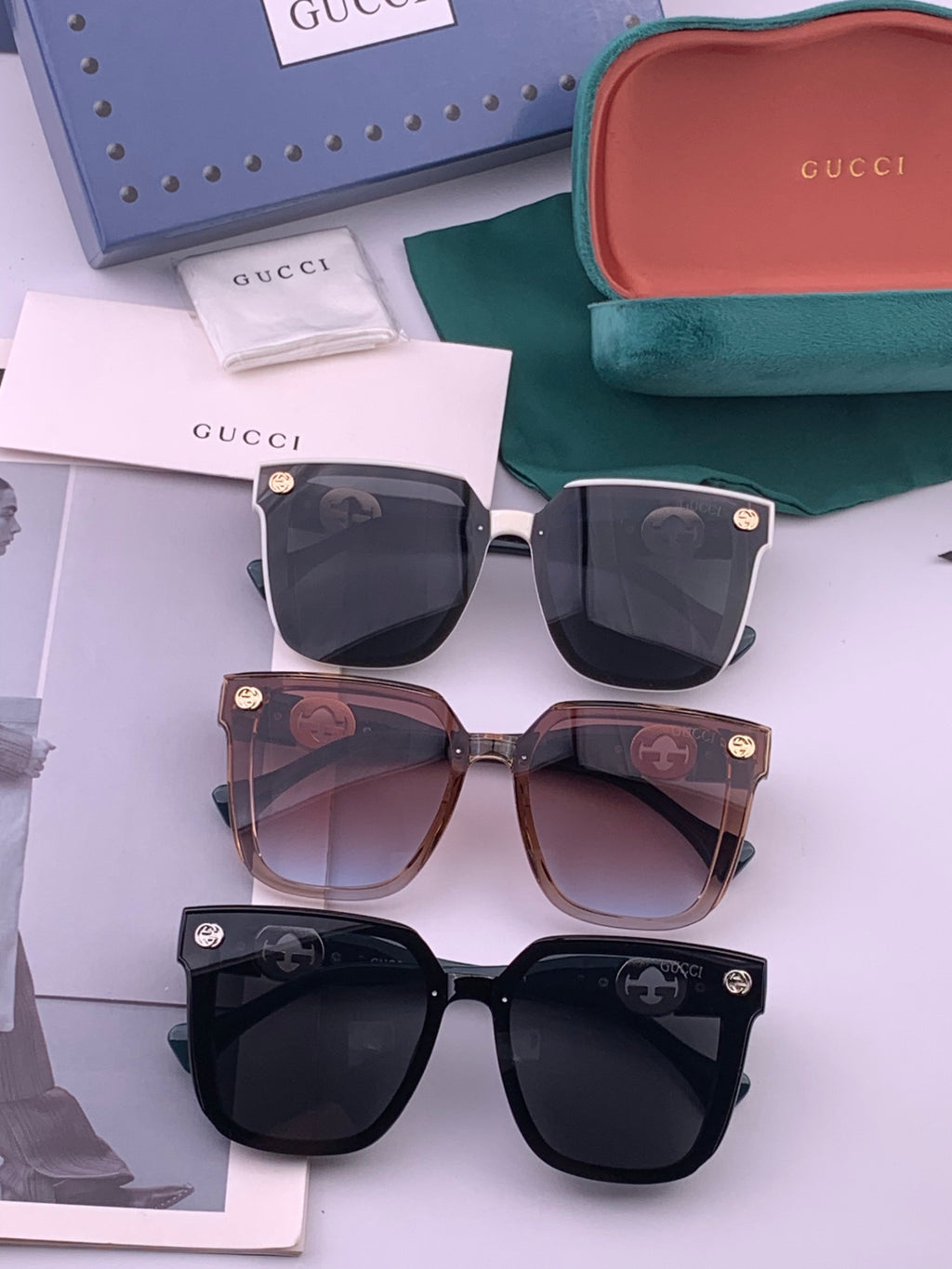 Gucci G1620 Square Brown Lens Sunglasses for Men & Women - 371538 - detail image 7