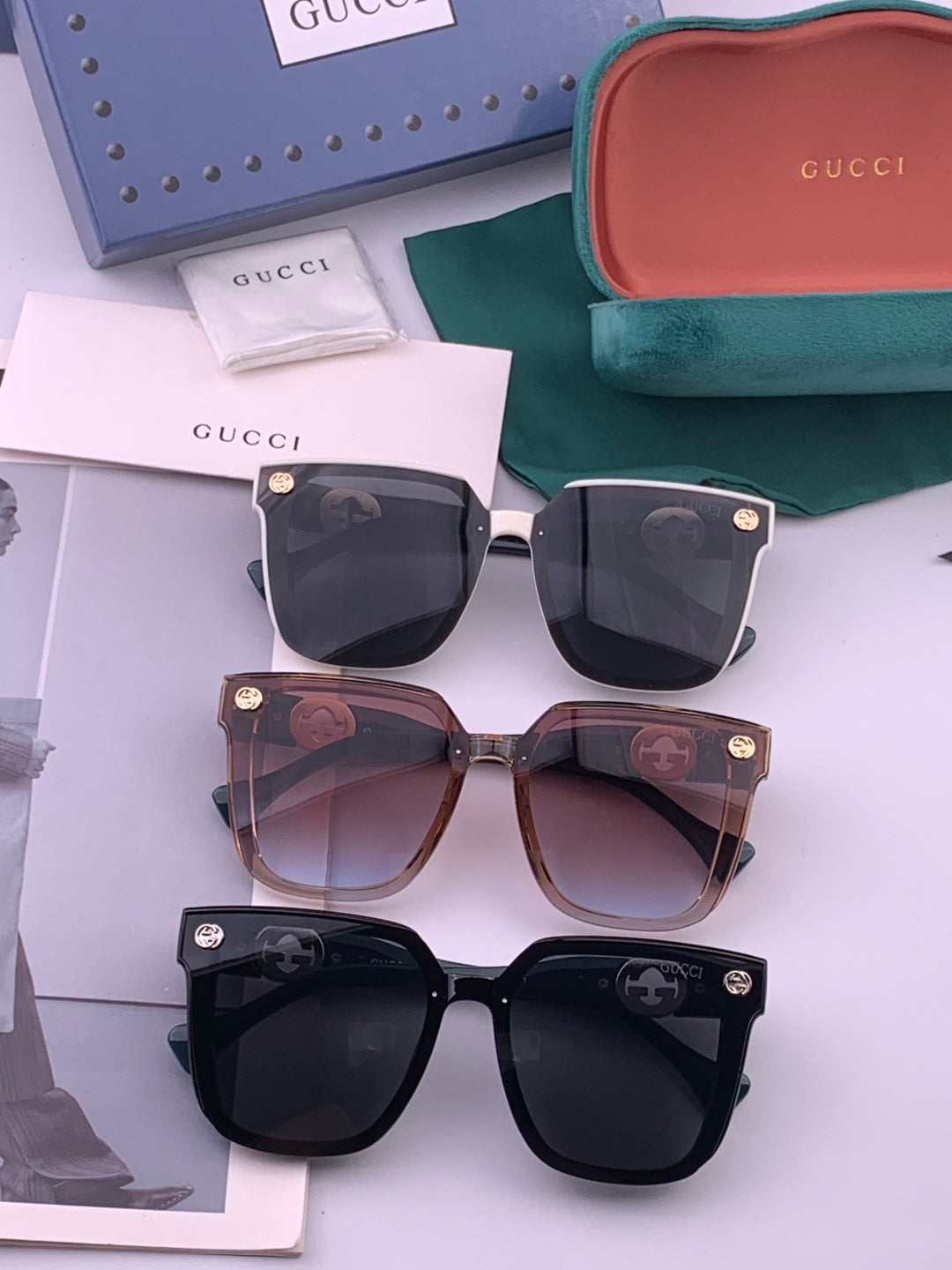 Gucci G1620 Square Brown Lens Sunglasses for Men & Women - 371538 - detail image 7