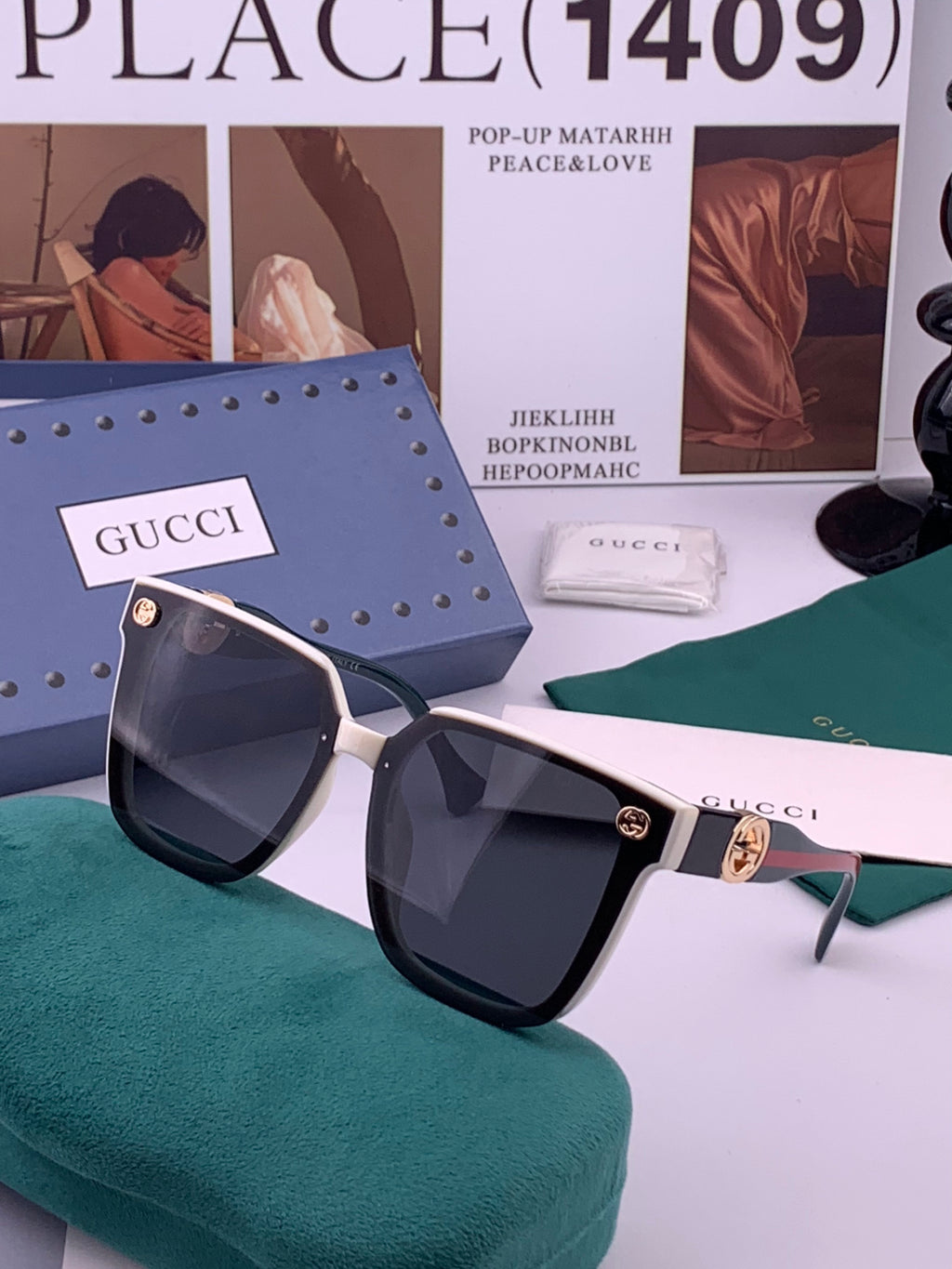 Gucci G1620 Square Brown Lens Sunglasses for Men & Women - 371538 - detail image 2