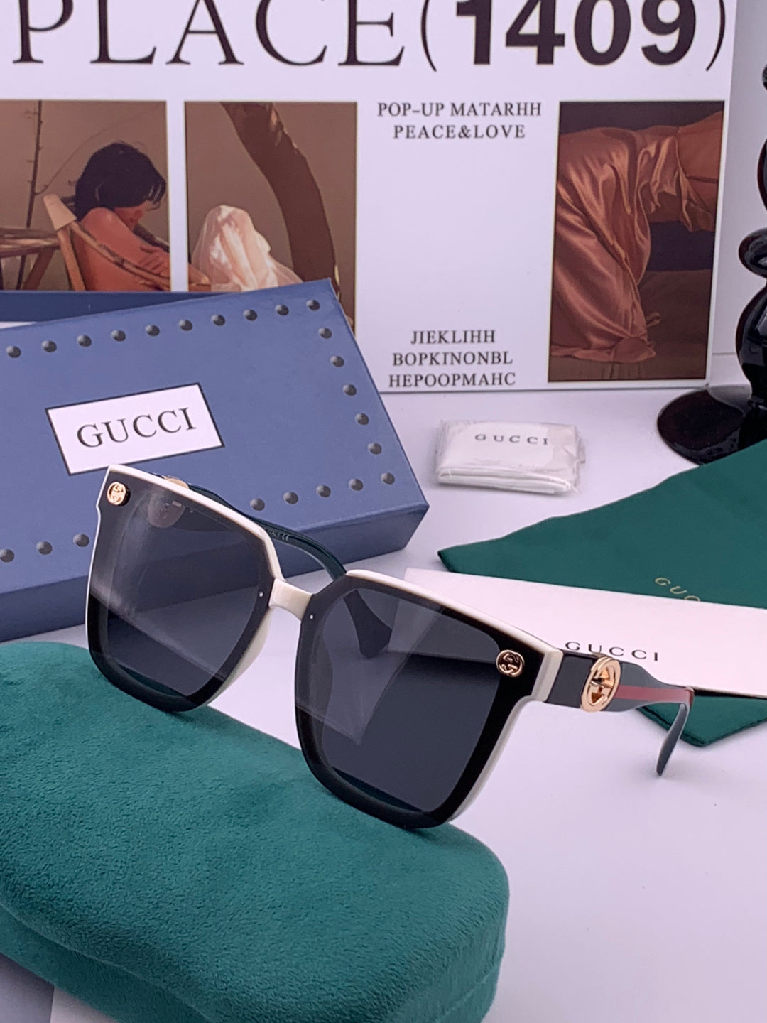 Gucci G1620 Square Brown Lens Sunglasses for Men & Women - 371538 - detail image 2