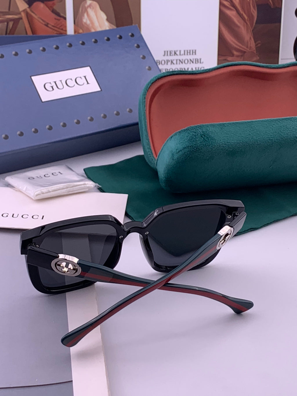 Gucci G1620 Square Gold Lens Sunglasses for Men & Women - 371539 - detail image 6