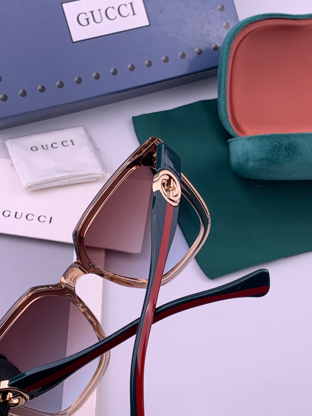 Gucci G1620 Square Brown Lens Sunglasses for Men & Women - detail image 4