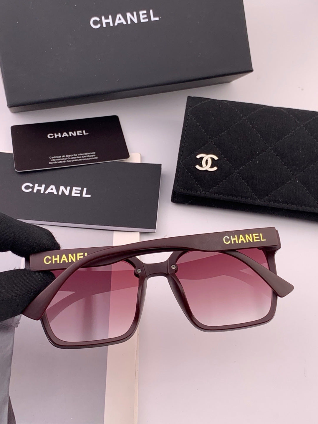Chanel CH47000 Oversized Black Lens Sunglasses for Men & Women - detail image 3