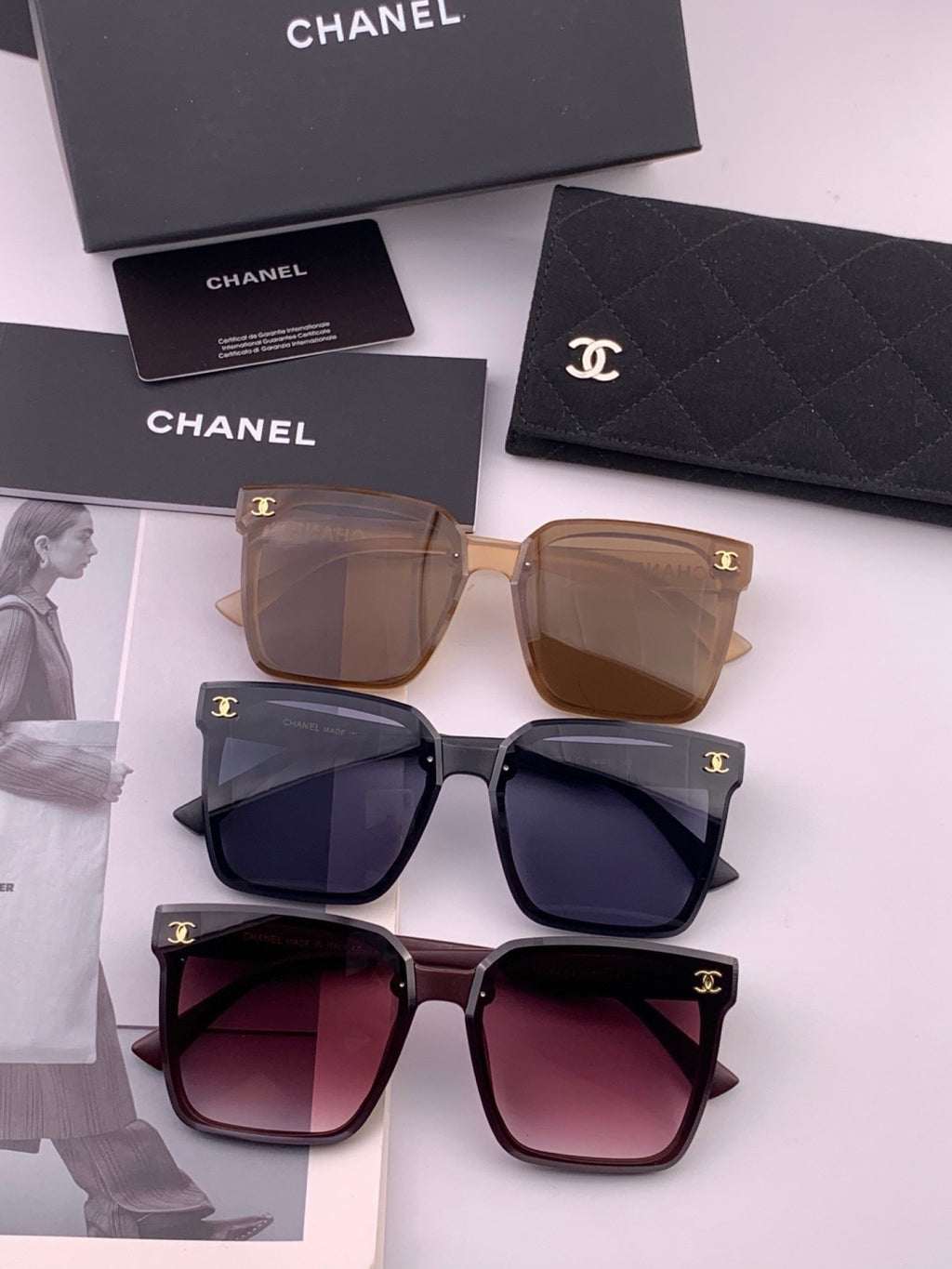 Chanel CH47000 Oversized Brown Lens Sunglasses for Men & Women - detail image 7