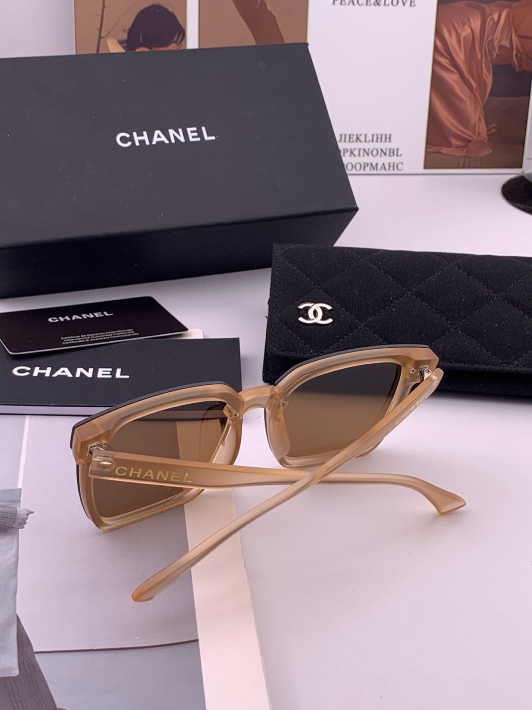 Chanel CH47000 Oversized Brown Lens Sunglasses for Men & Women - detail image 6