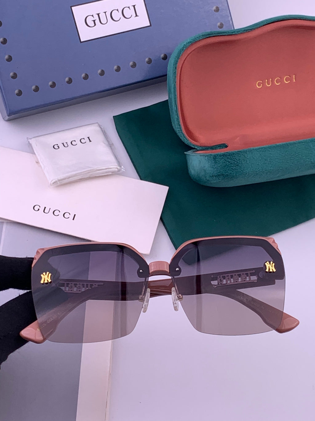 Gucci 2592 Polarized Square Gold Lens Sunglasses for Men & Women - 371541