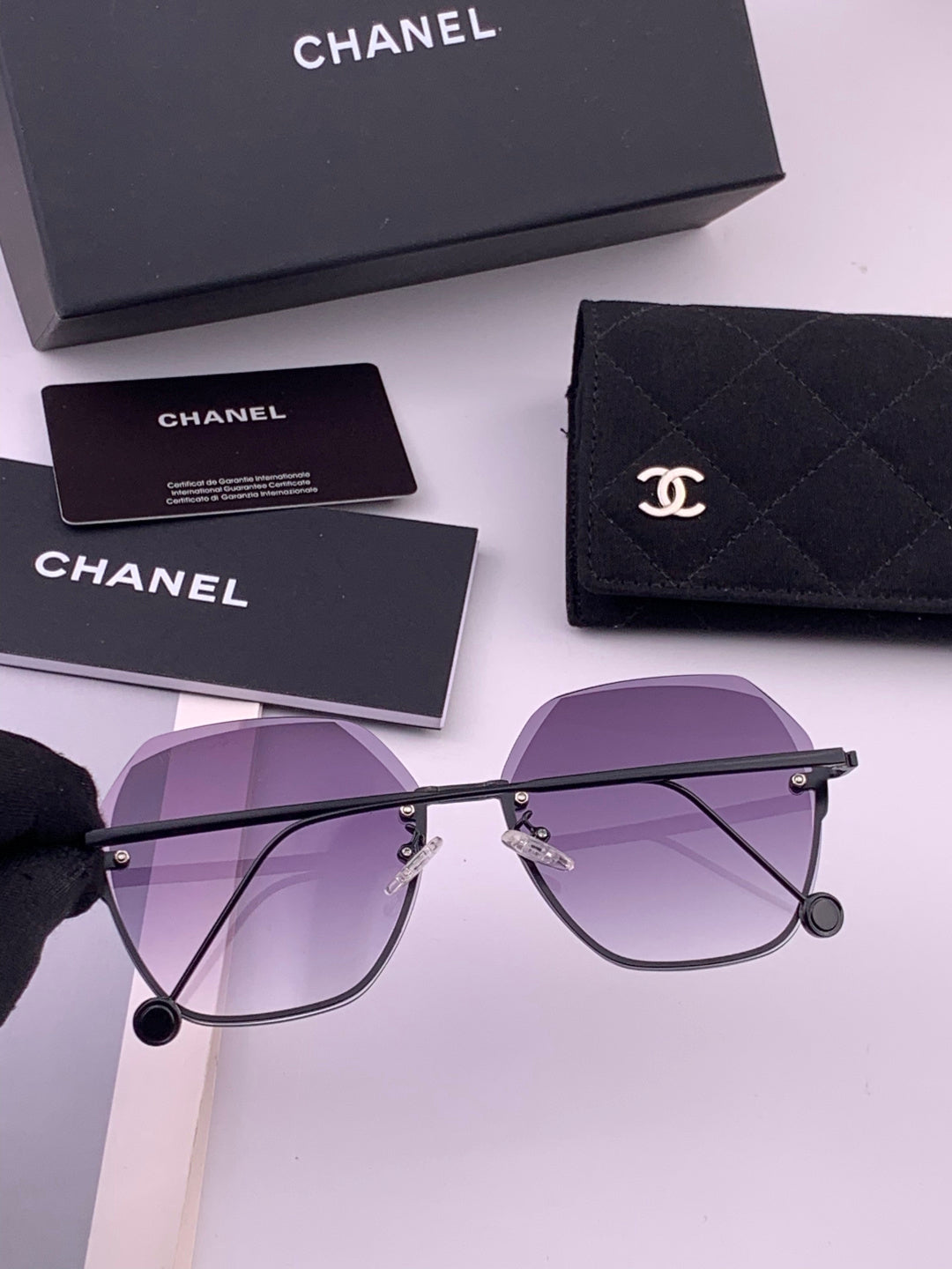 Chanel CH33711 Lightweight Rimless Gold Lens Sunglasses for Women - 371752 - detail image 4