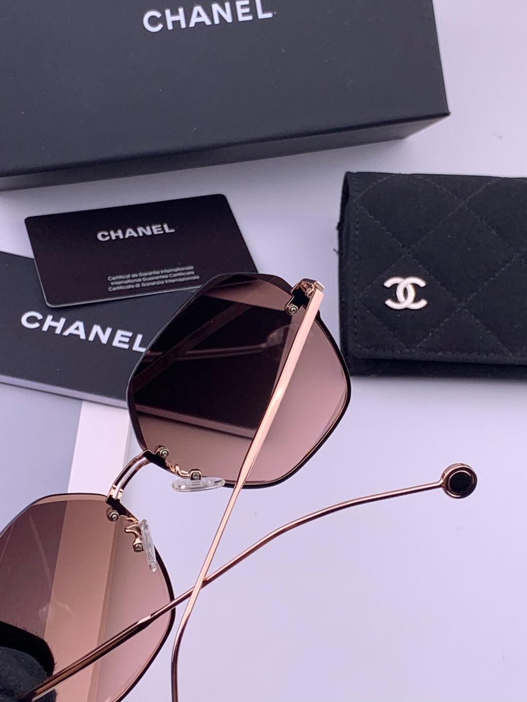 Chanel CH33711 Lightweight Rimless Gold Lens Sunglasses for Women - 371753 - detail image 4