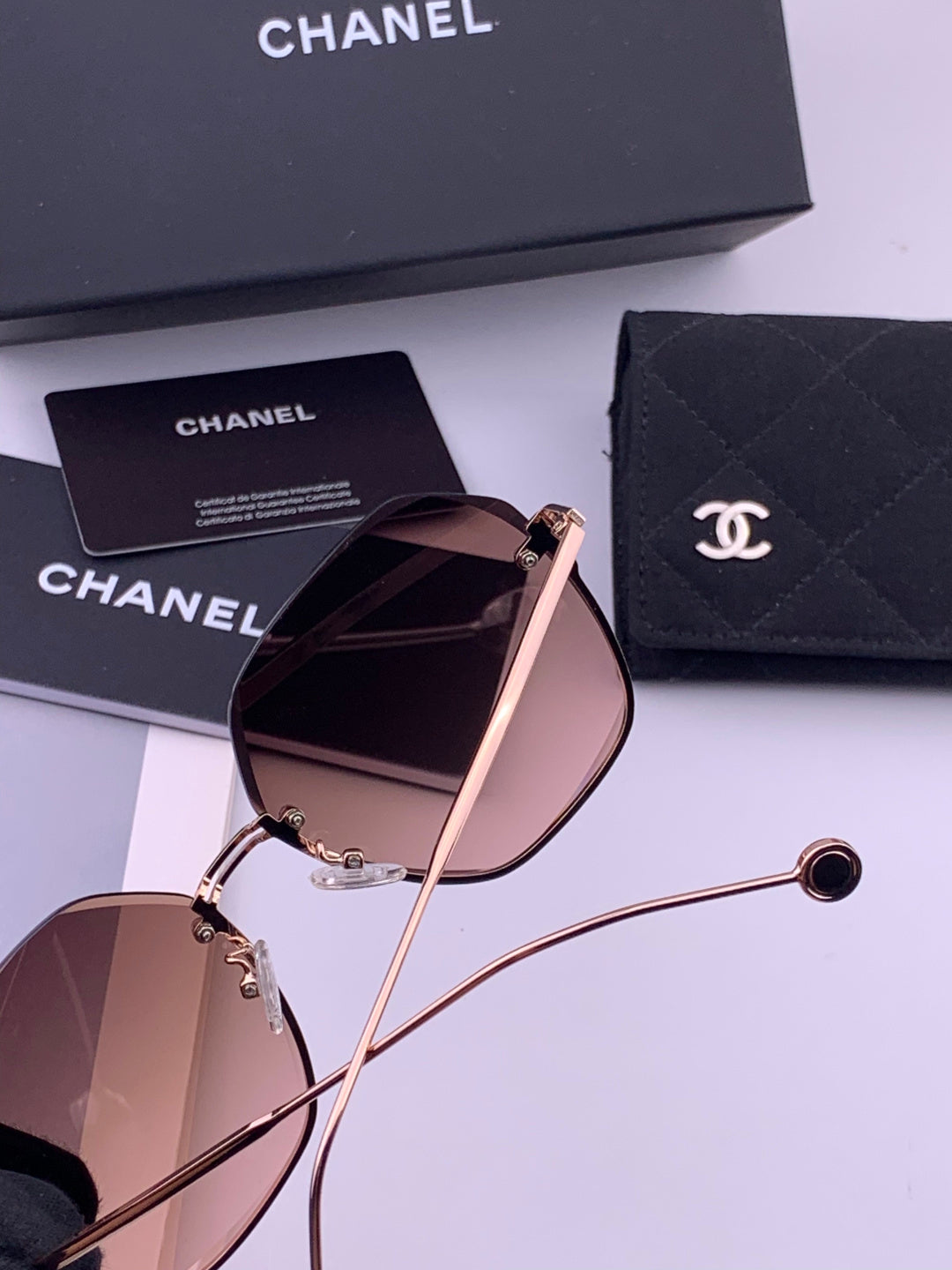 Chanel CH33711 Lightweight Rimless Gold Lens Sunglasses for Women - 371753 - detail image 4
