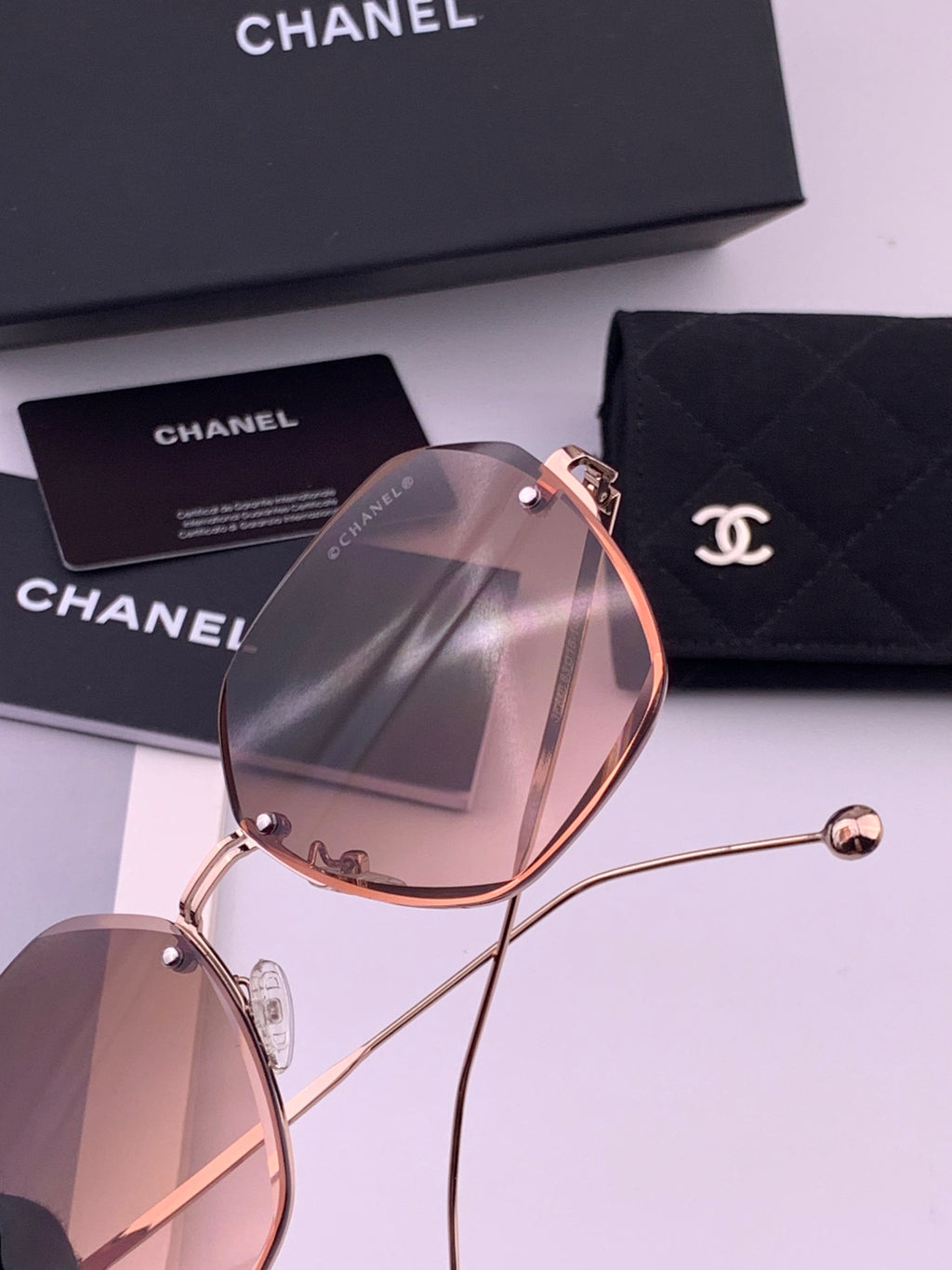 Chanel CH33711 Lightweight Rimless Gold Lens Sunglasses for Women - 371753 - detail image 5