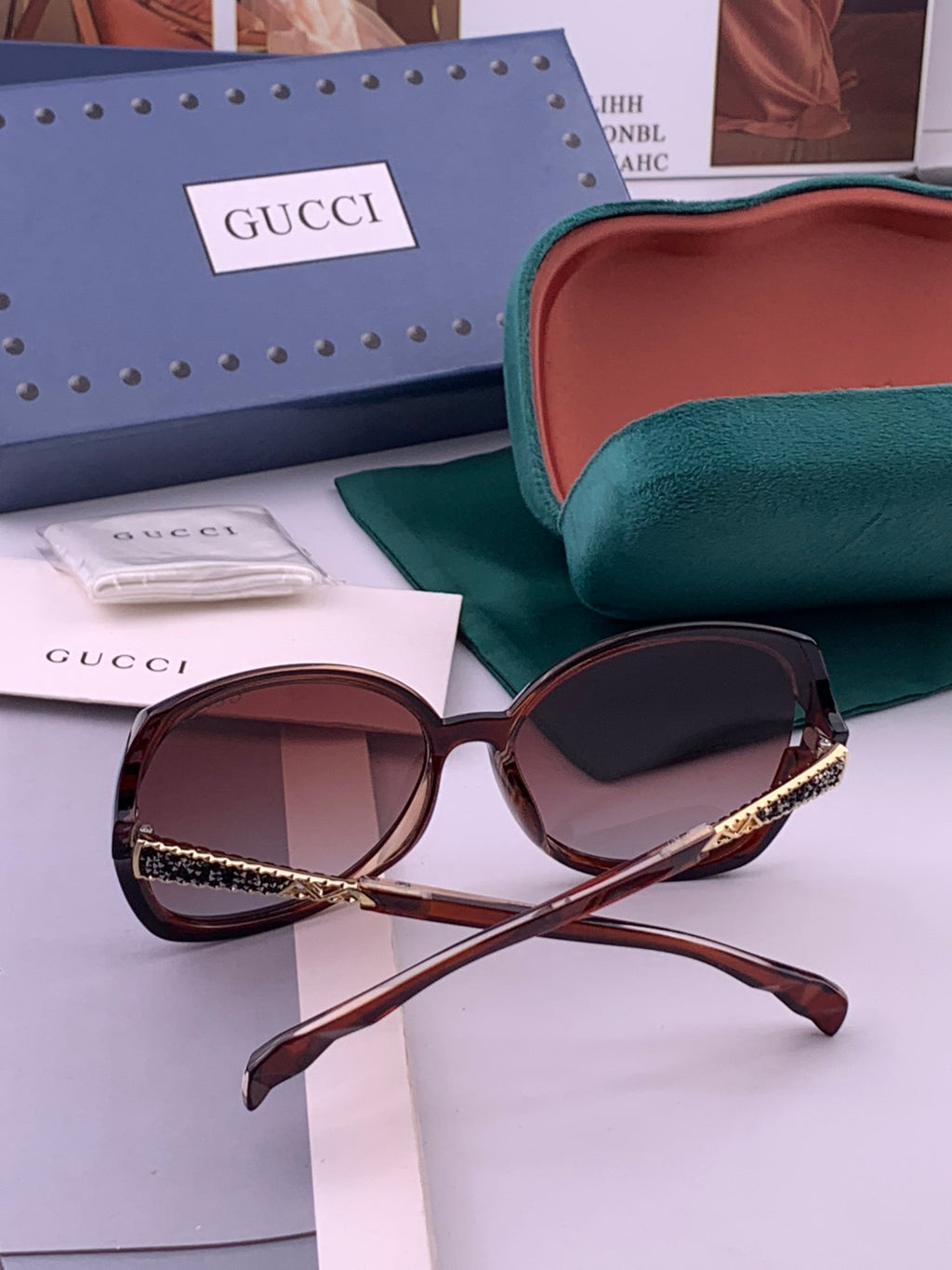 Gucci G2339 Polarized Round Brown Lens Sunglasses for Women - 371543 - detail image 7