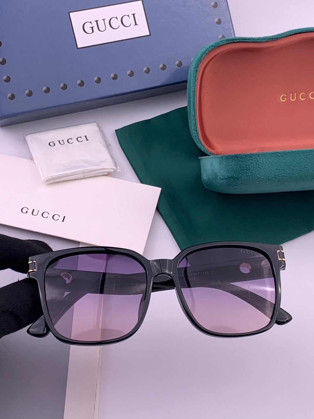 Gucci G1106 Metal Square Brown Lens Sunglasses for Men & Women - 371544