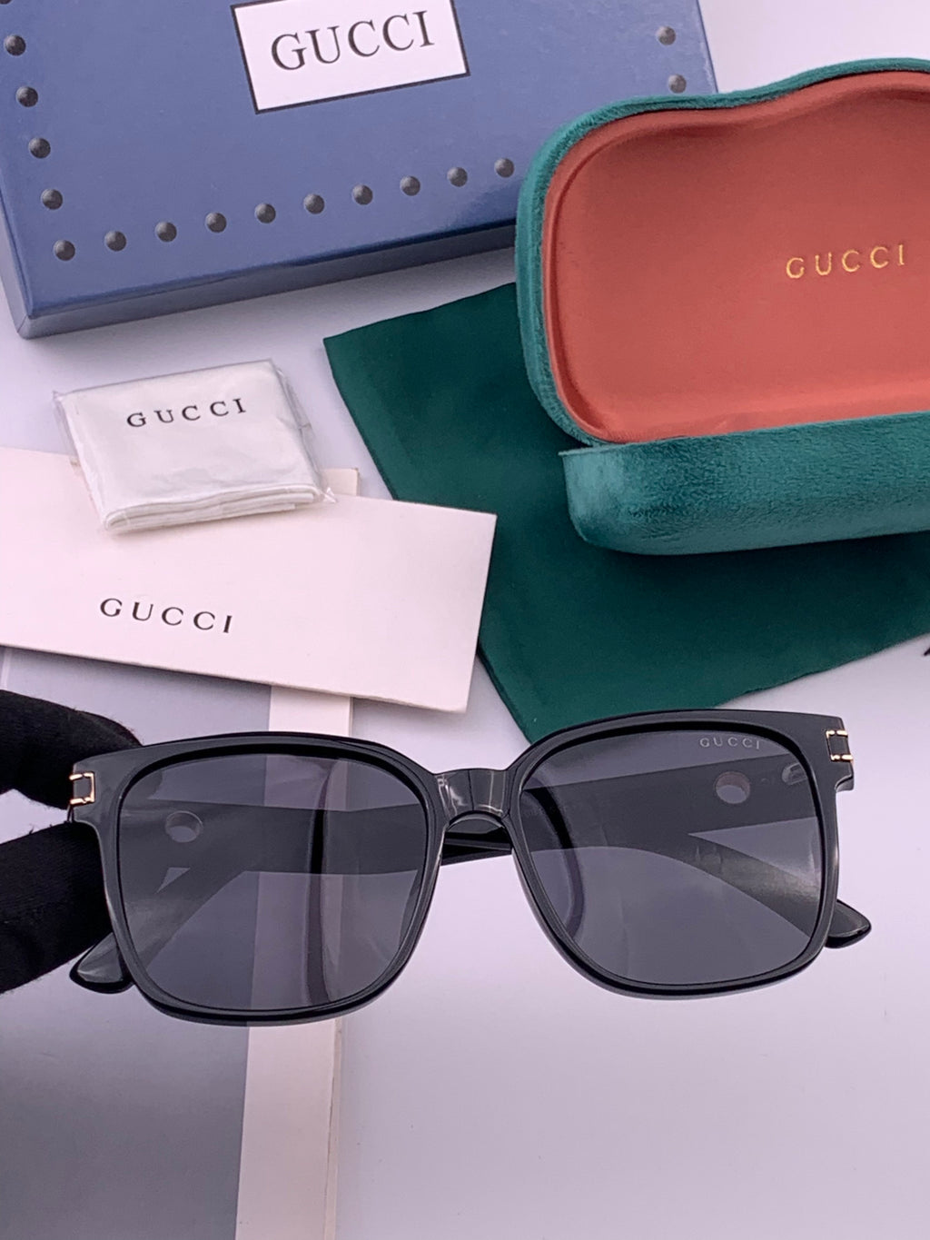 Gucci G1106 Metal Square Gold Lens Sunglasses for Men & Women