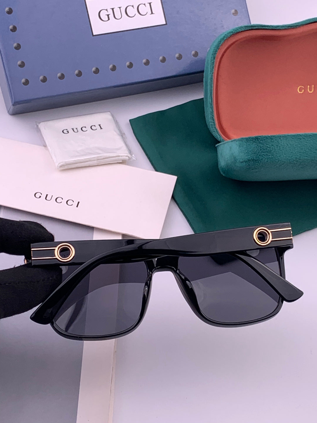 Gucci G1106 Metal Square Gold Lens Sunglasses for Men & Women - detail image 4