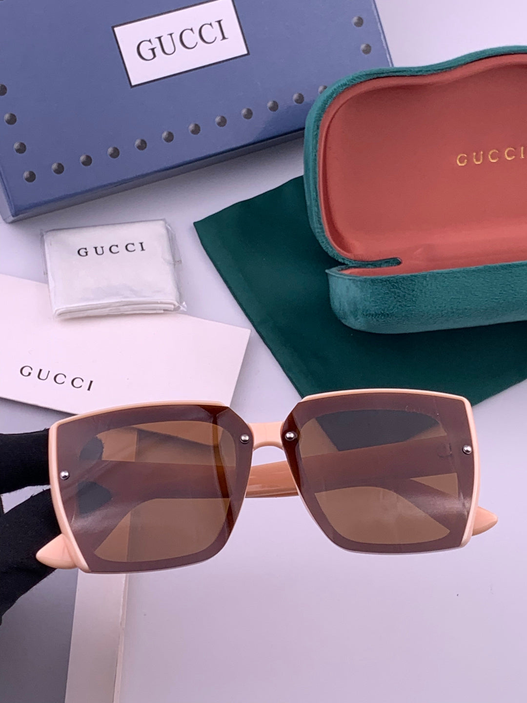 Gucci G9600 Square Brown Lens Sunglasses for Men & Women - 371546