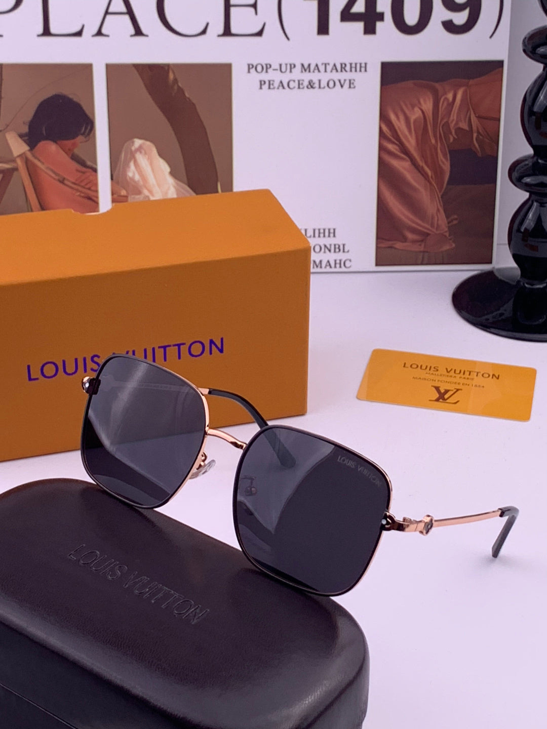 Louis Vuitton 5303 Polarized Aviator Black Lens Sunglasses for Men & - 371340 - detail image 2