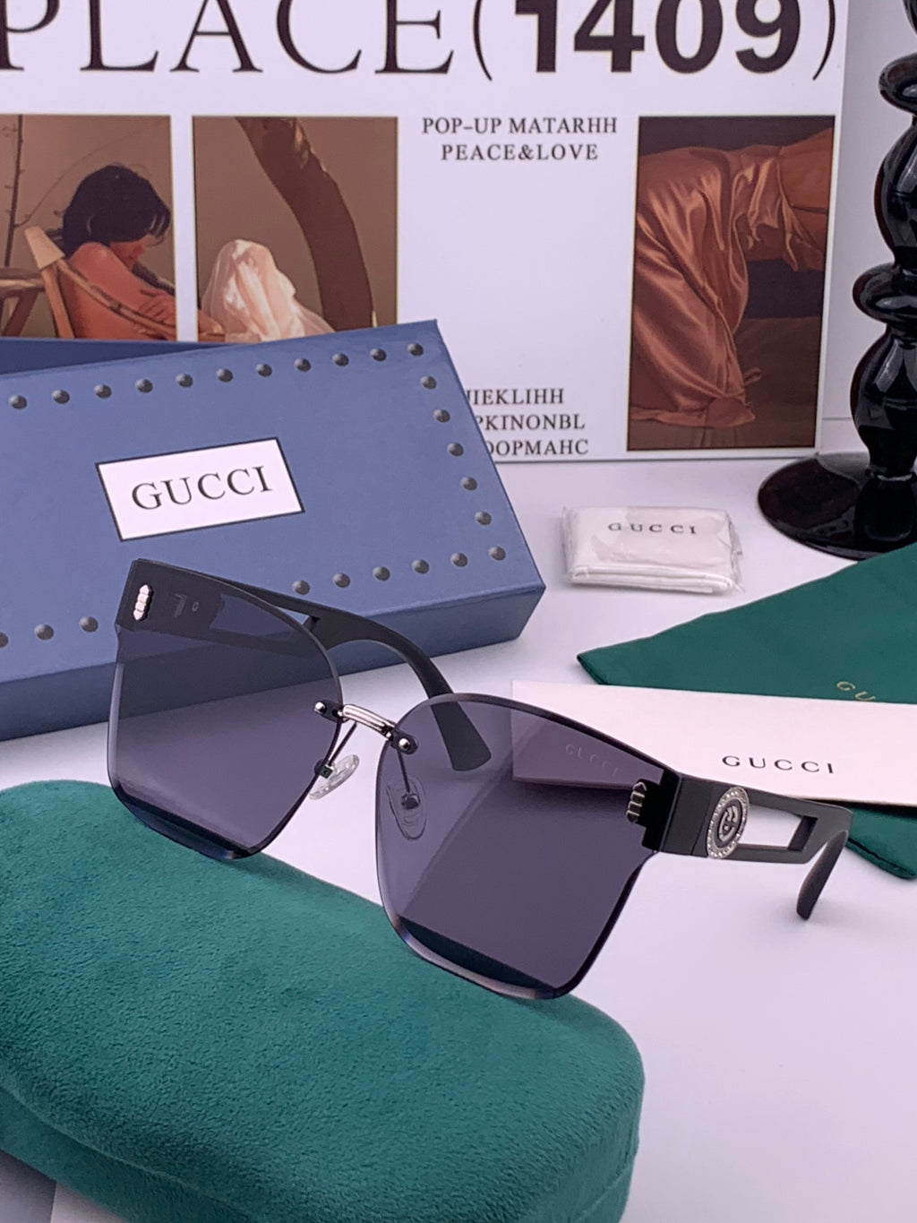 Gucci G3101 Square Brown Lens Sunglasses for Men & Women - 371552 - detail image 2