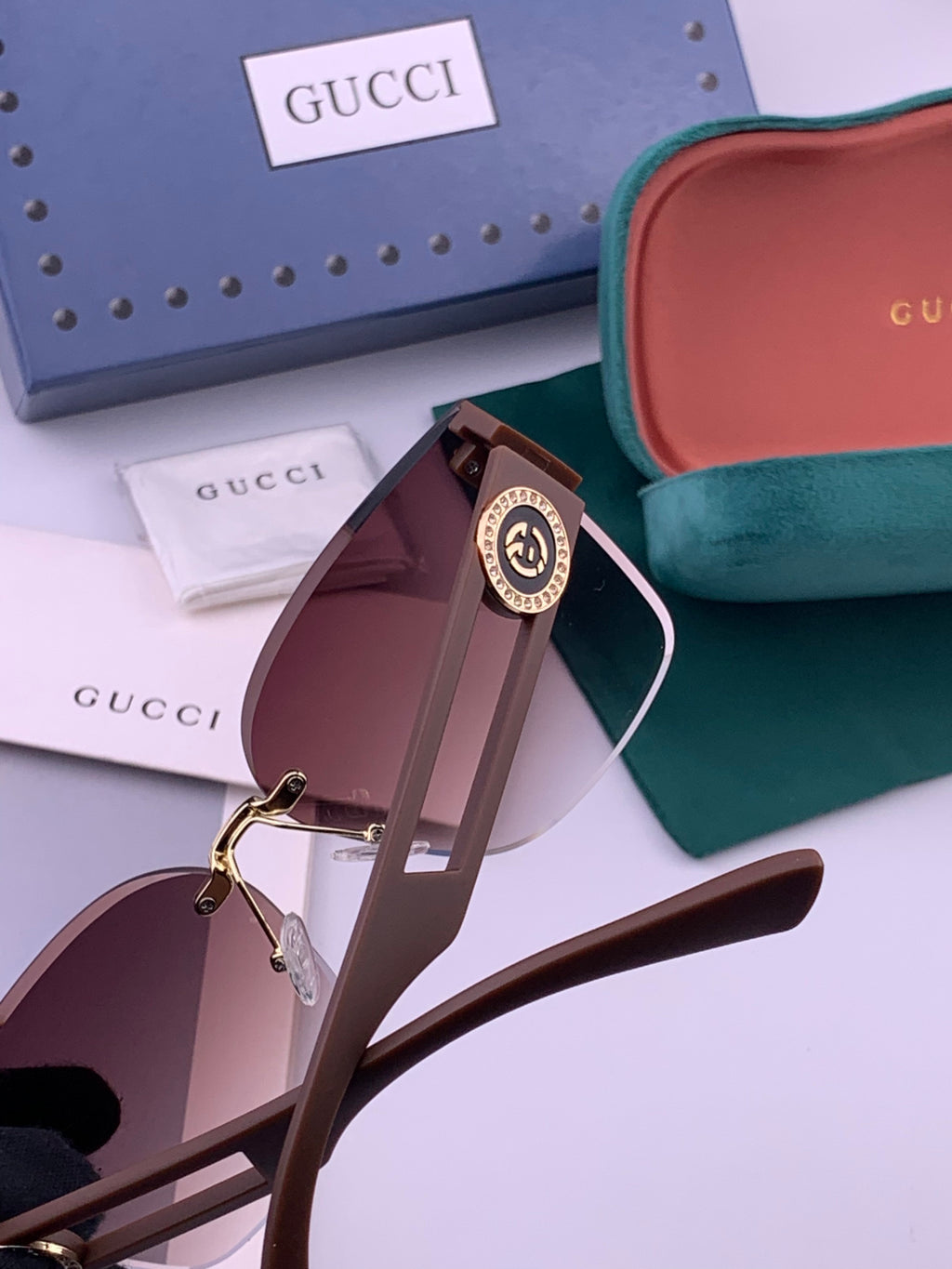 Gucci G3101 Square Brown Lens Sunglasses for Men & Women - 371553 - detail image 4