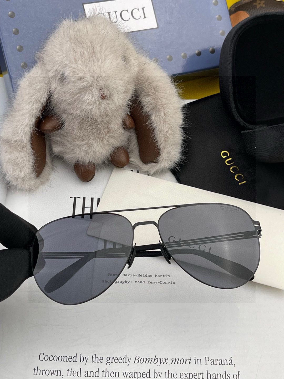 Gucci G0515 Polarized Aviator Red Lens Sunglasses for Men - 371525 - detail image 2