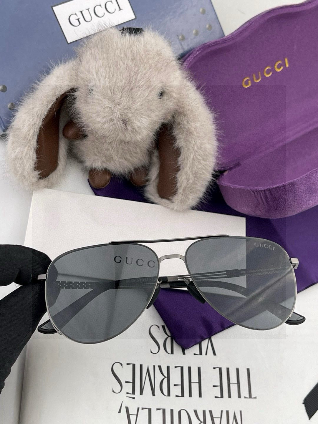 Gucci G5881 Polarized Aviator Black Lens Sunglasses for Men - 371529