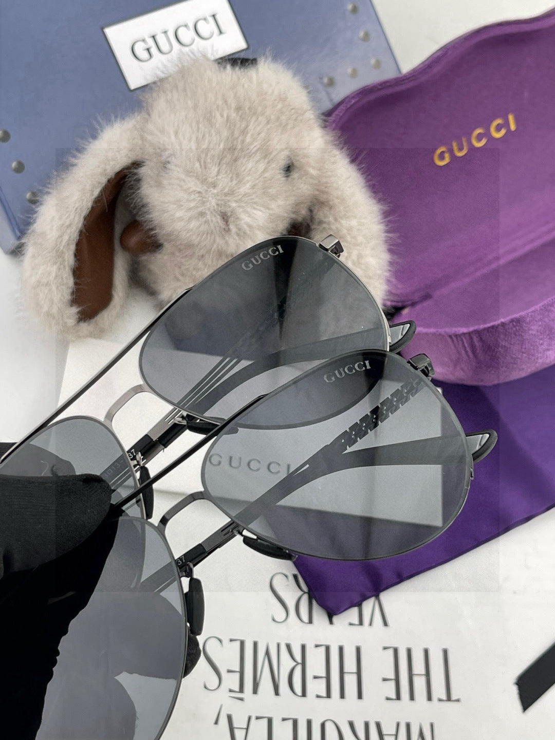 Gucci G5881 Polarized Aviator Black Lens Sunglasses for Men - 371529 - detail image 6