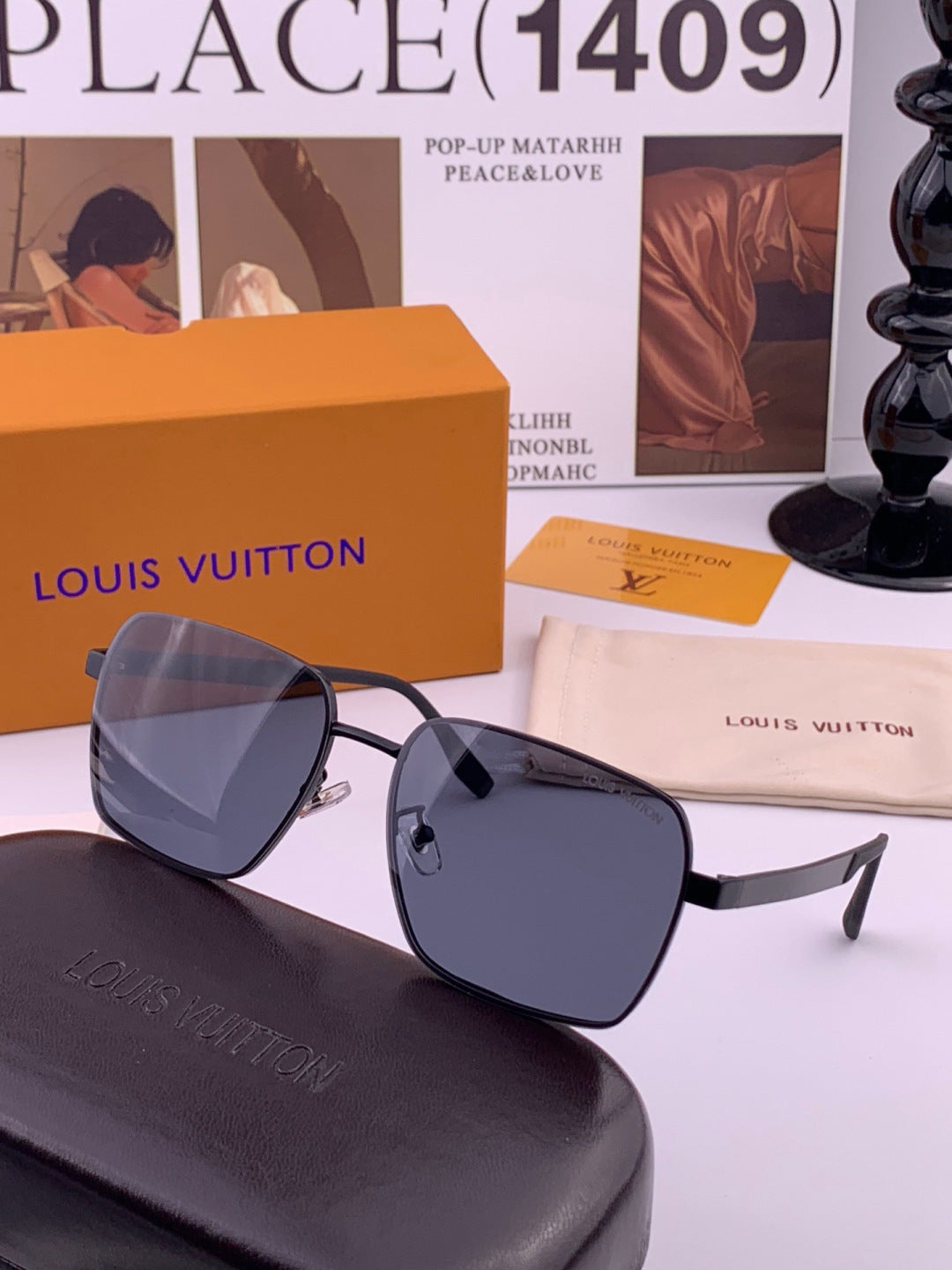 Louis Vuitton L5253 Polarized Aviator Blue Lens Sunglasses for Men - 371316 - detail image 4