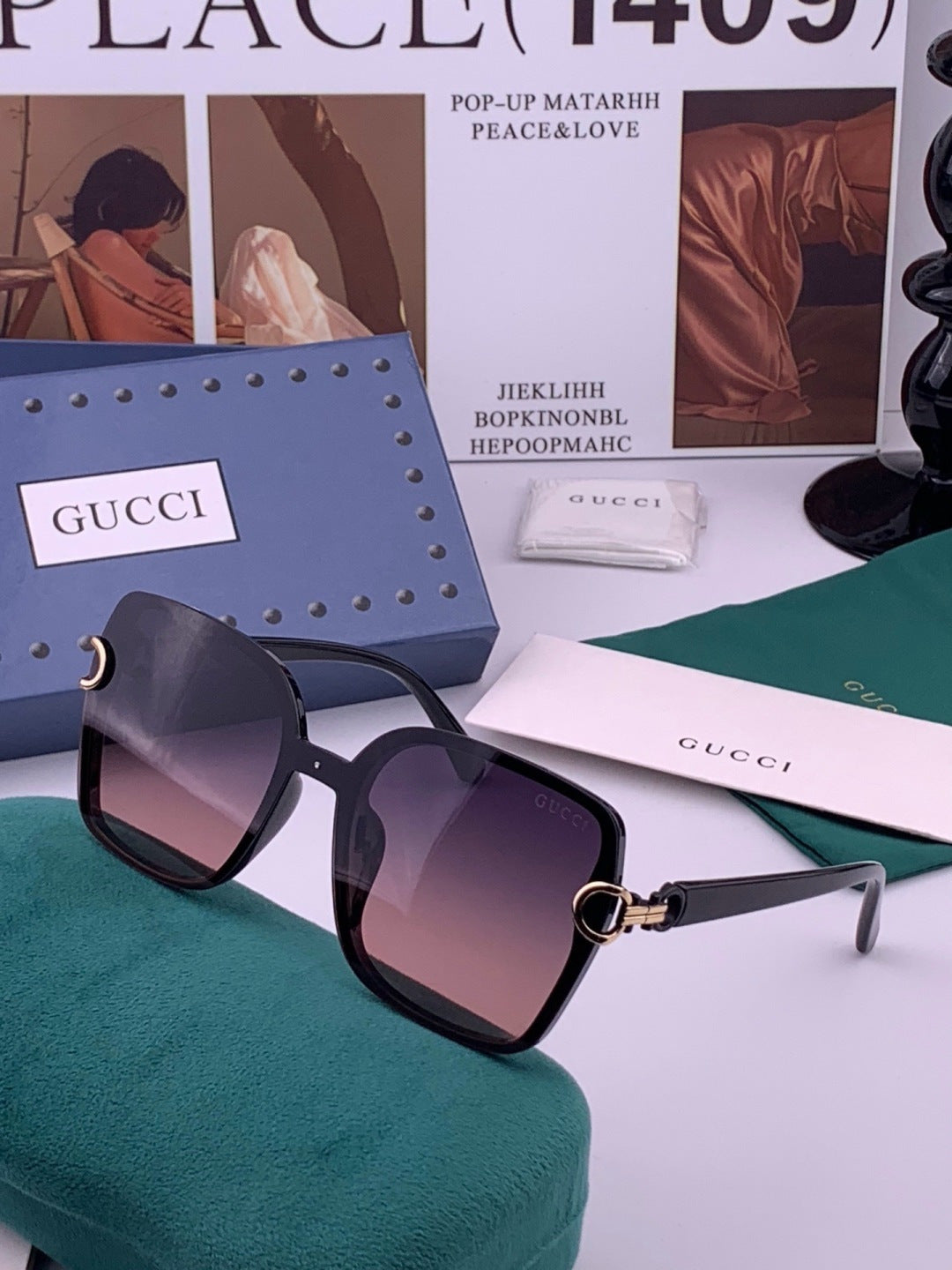 Gucci G9223 Polarized Square Brown Lens Sunglasses for Men & Women - 371521 - detail image 2