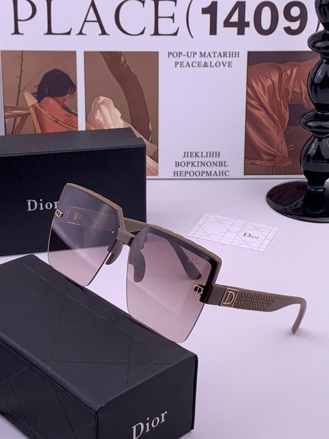 Dior D9805 Square Gold Lens Sunglasses for Men & Women - 371955 - detail image 2