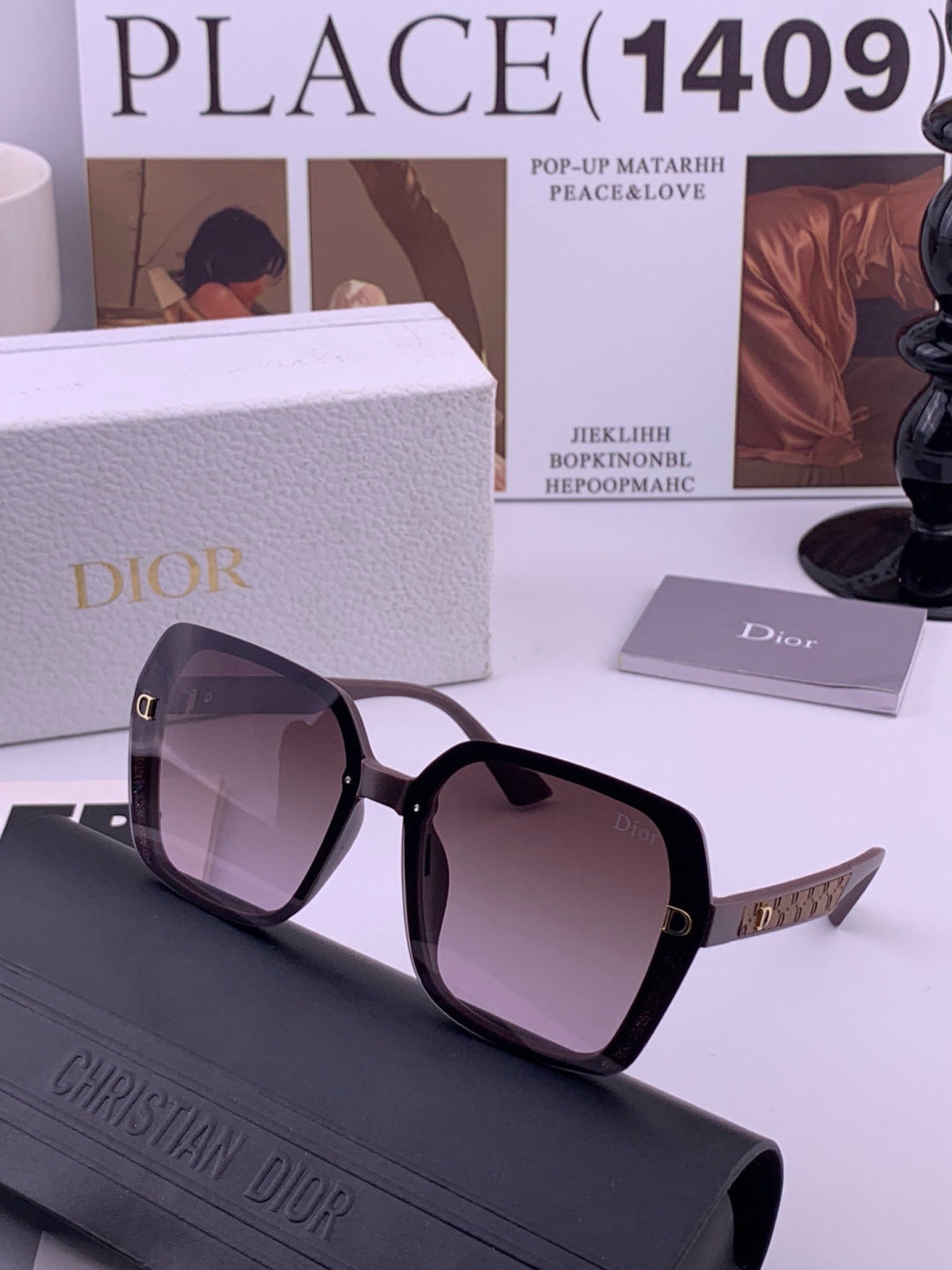 Dior D3200 Polarized Fashion Black Lens Sunglasses for Men & Women - 371957 - detail image 2